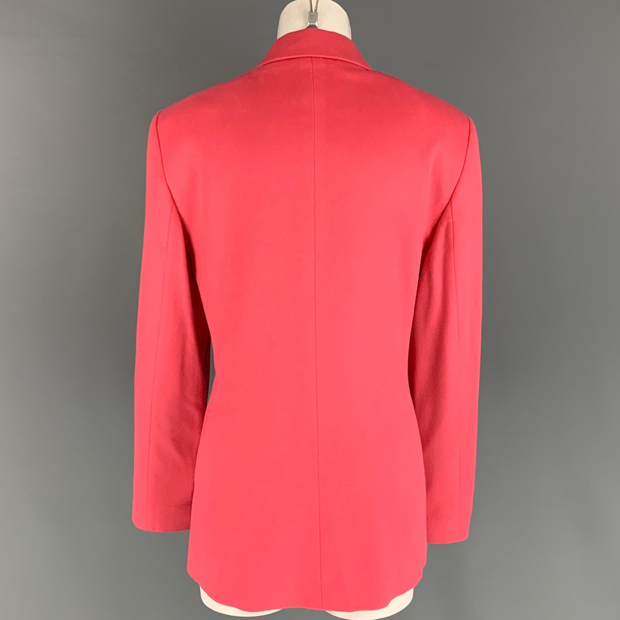 FERAUD Size 12 Pink Cashmere Notch Lapel Jacket Blazer In Good Condition In San Francisco, CA