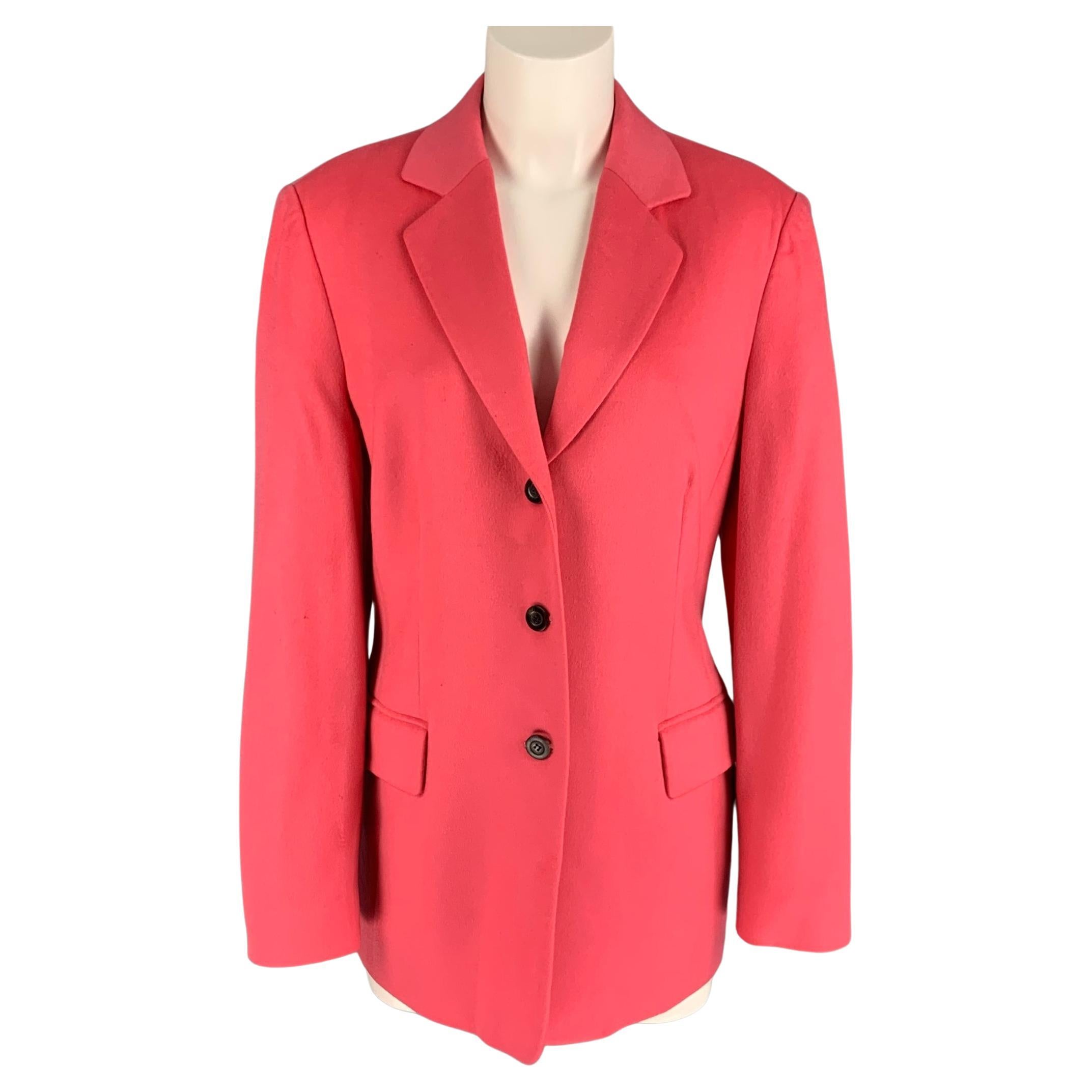 FERAUD Size 12 Pink Cashmere Notch Lapel Jacket Blazer