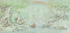 Vintage Leprechaun Irish Greeting Card painting (Children's room decor)