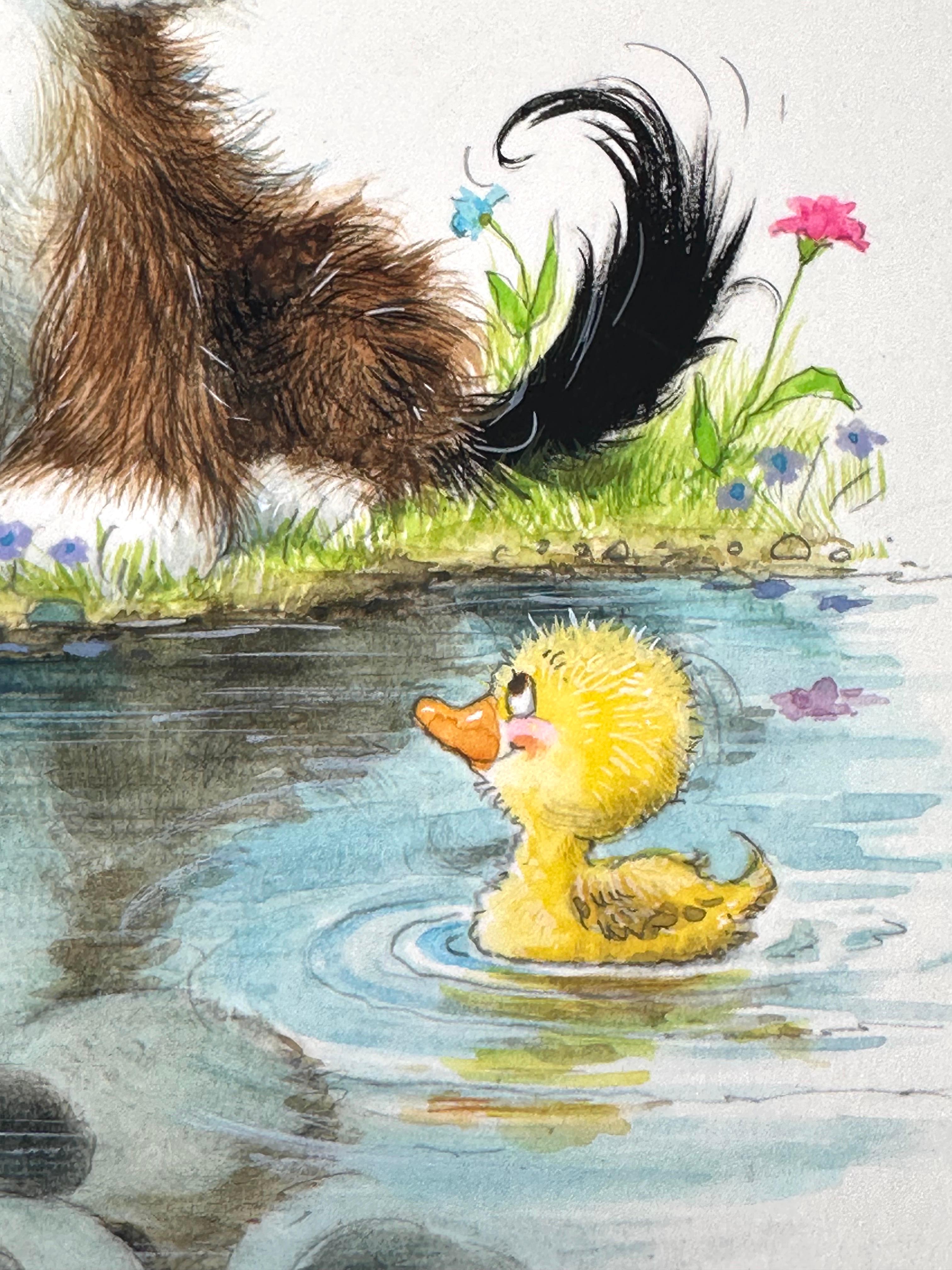 Ferd Sondern (b.1923)

Puppy and Duckling, 1977.

Pencil, gouache and watercolor on illustration board. Complete panel measures 7 x 9 inches. 

Signed lower left. Credited on verso.

Printer notations in margins. From a design for greeting card or