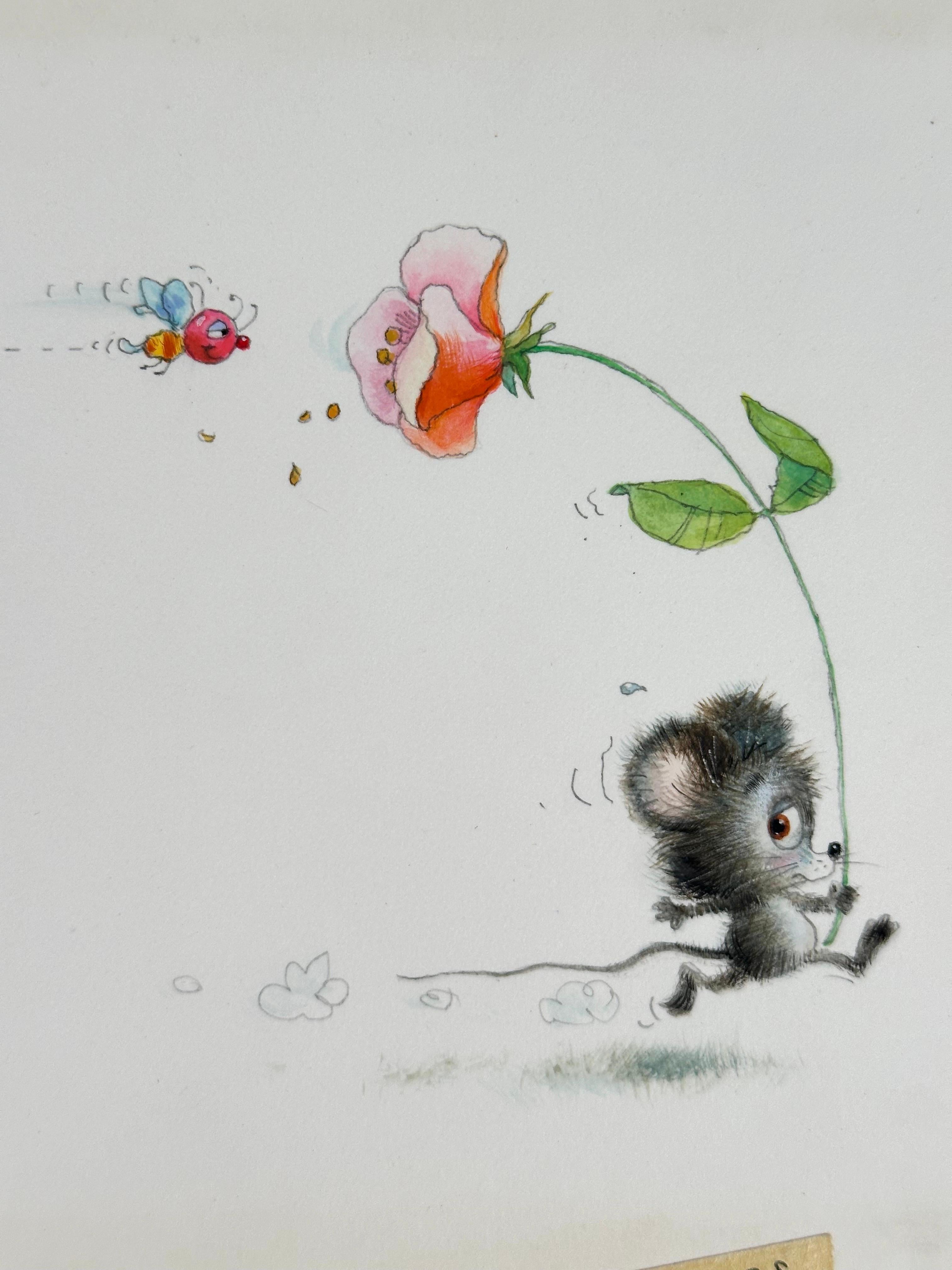 Ferd Sondern (b.1923)

Puppy and Duckling, 1977.

Pencil, gouache and watercolor on illustration board. Complete panel measures 7 x 15 inches. 

Signed lower left. Credited on verso.

Printer notations in margins. From a design for greeting card or