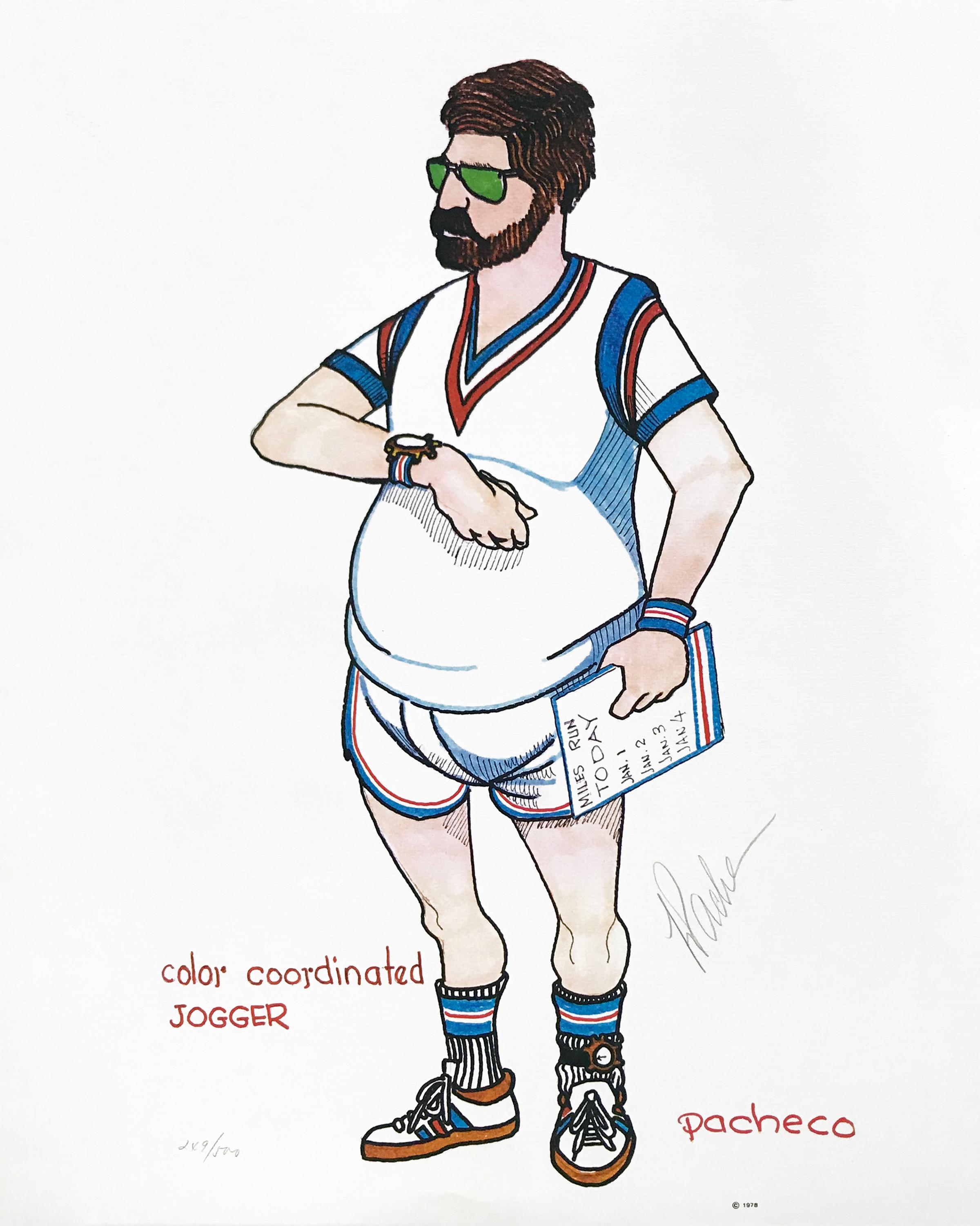 Ferdie Pacheco Portrait Print – COLOR COORDINATED JOGGER