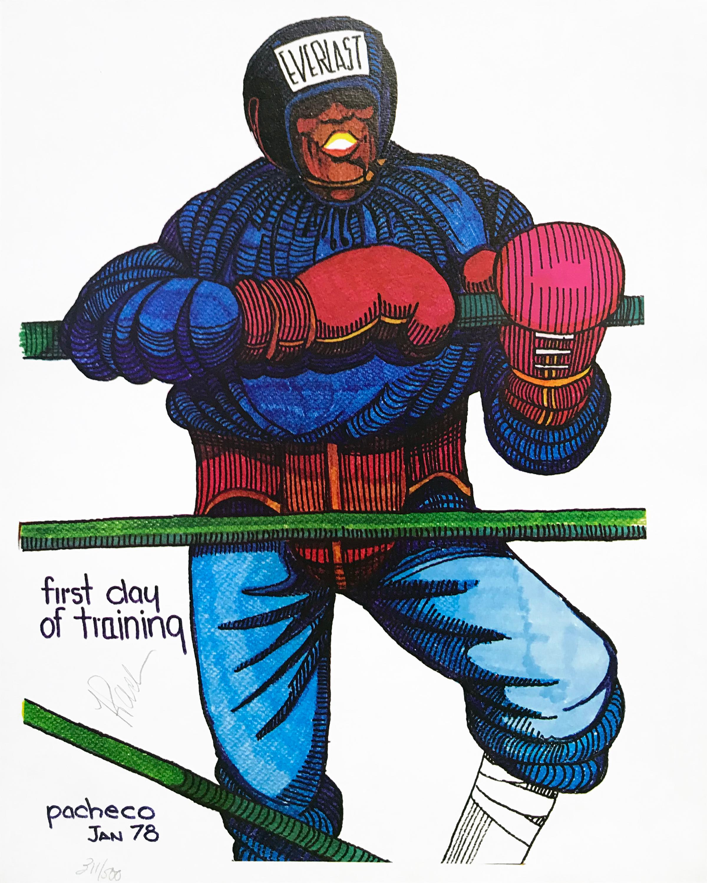 Ferdie Pacheco Figurative Print - FIRST DAY OF TRAINING (BOXING)