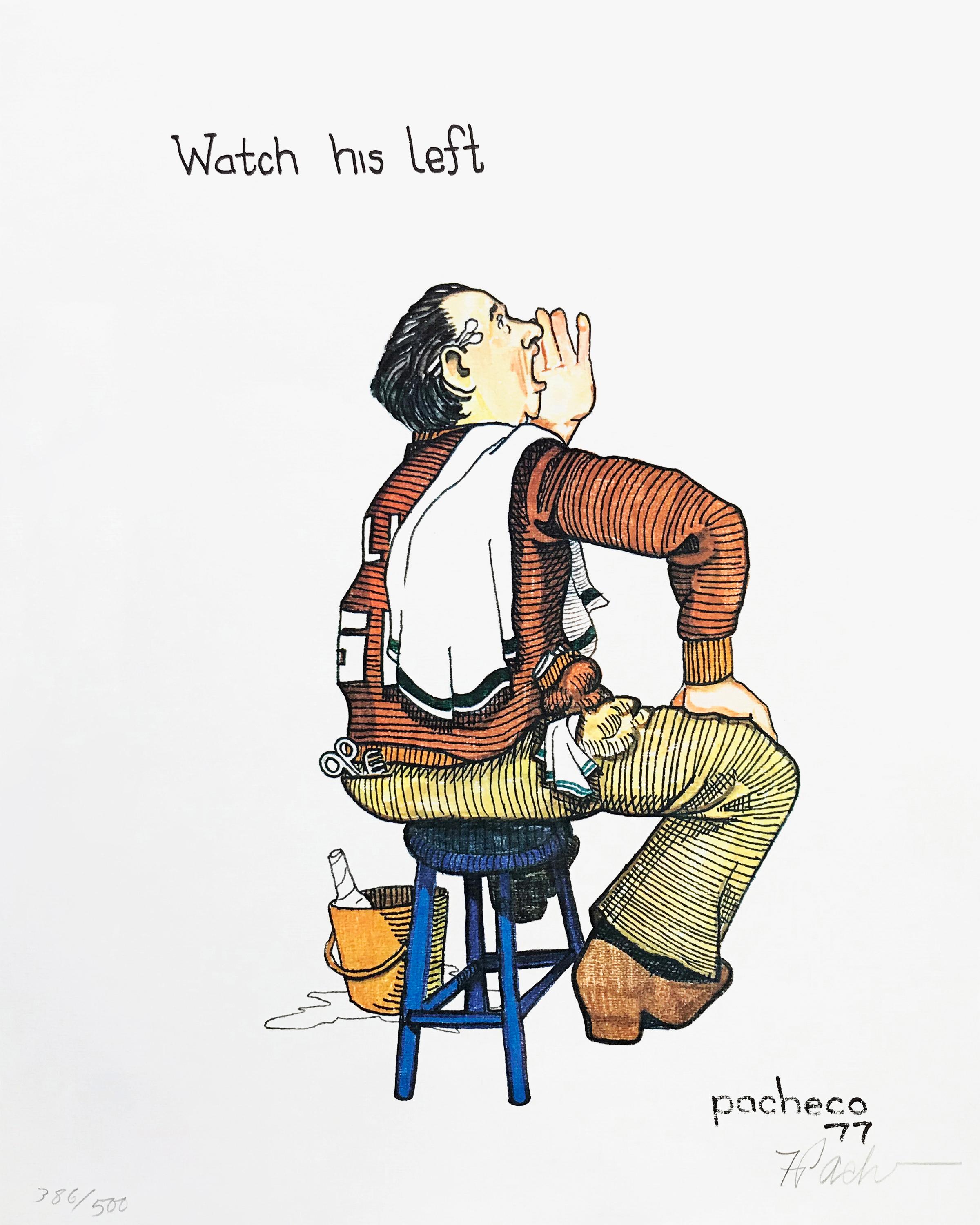 Ferdie Pacheco Portrait Print - WATCH HIS LEFT (BOXING)