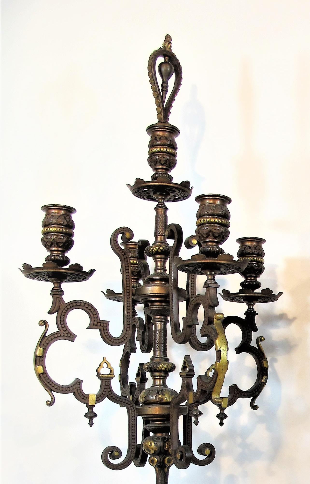 French Ferdinand Barbedienne, Important Pair of Orientalist Candelabras For Sale