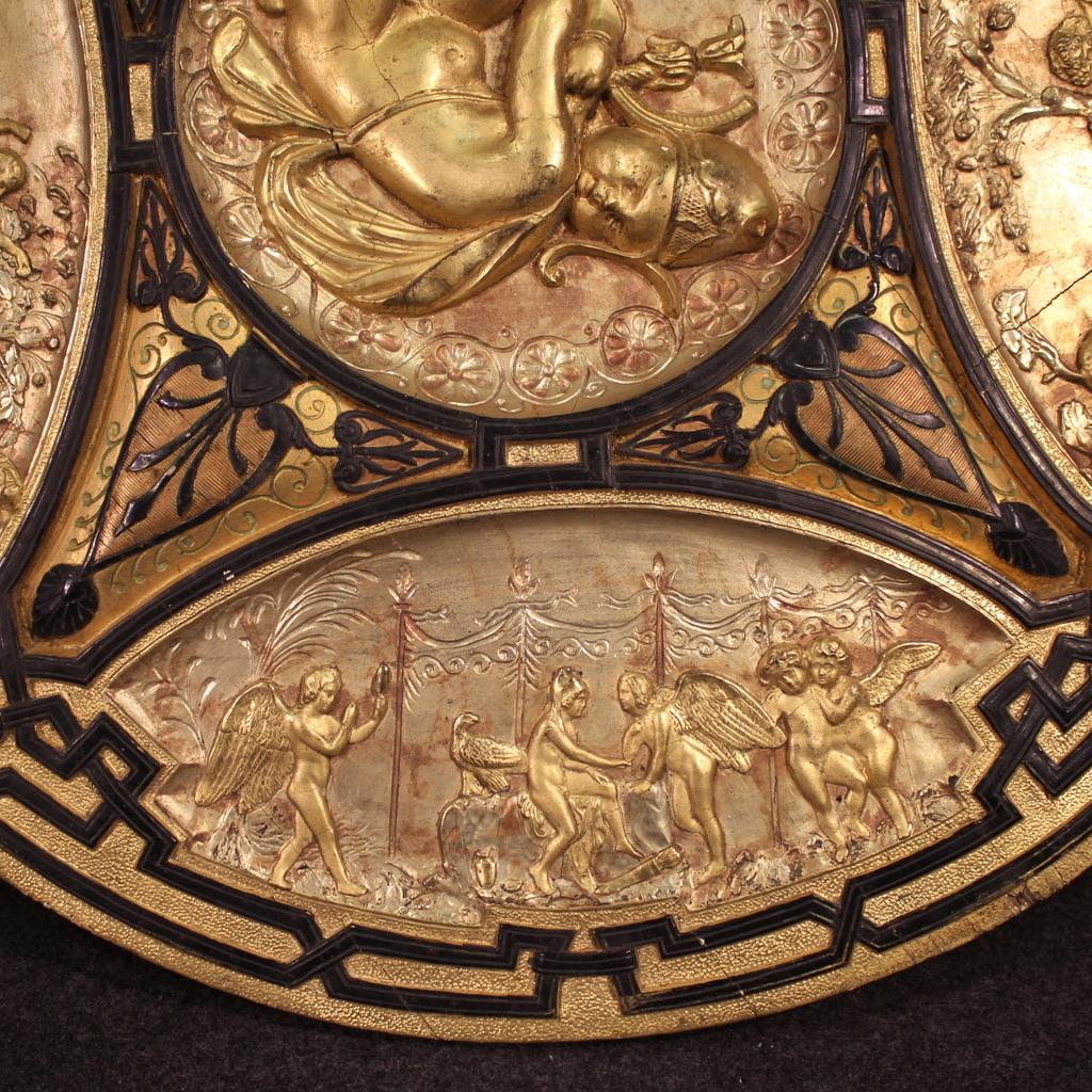 19th Century Gold Wood French Signed F. Barbedienne Paris Shield Sculpture For Sale 6