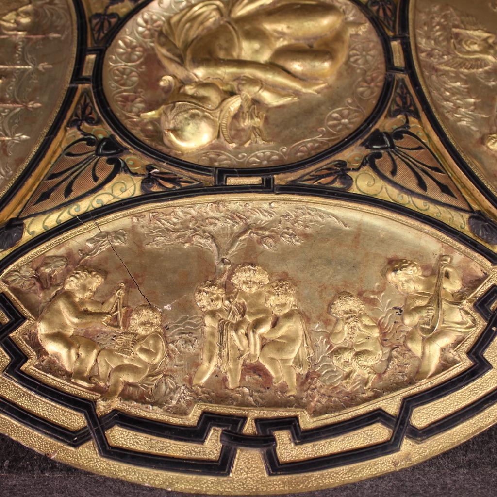 19th Century Gold Wood French Signed F. Barbedienne Paris Shield Sculpture For Sale 9