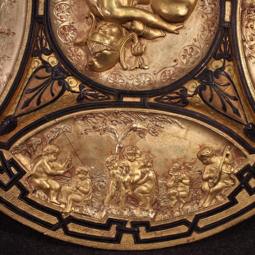 19th Century Gold Wood French Signed F. Barbedienne Paris Shield Sculpture For Sale 1