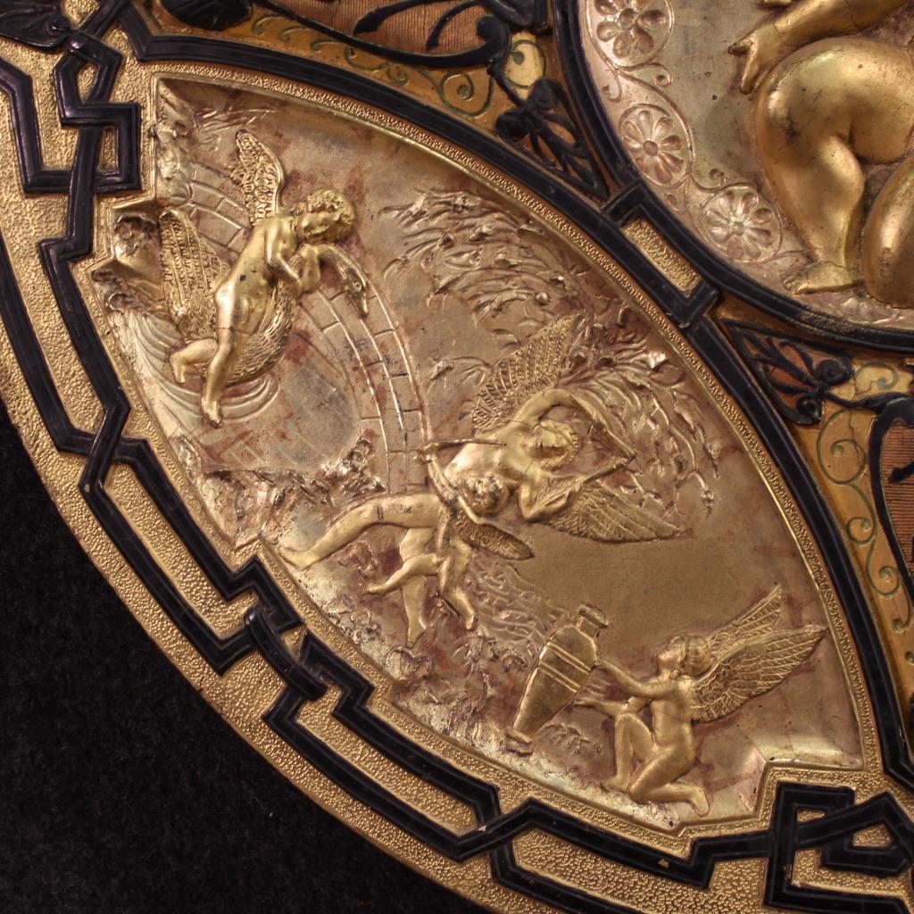 19th Century Gold Wood French Signed F. Barbedienne Paris Shield Sculpture For Sale 2