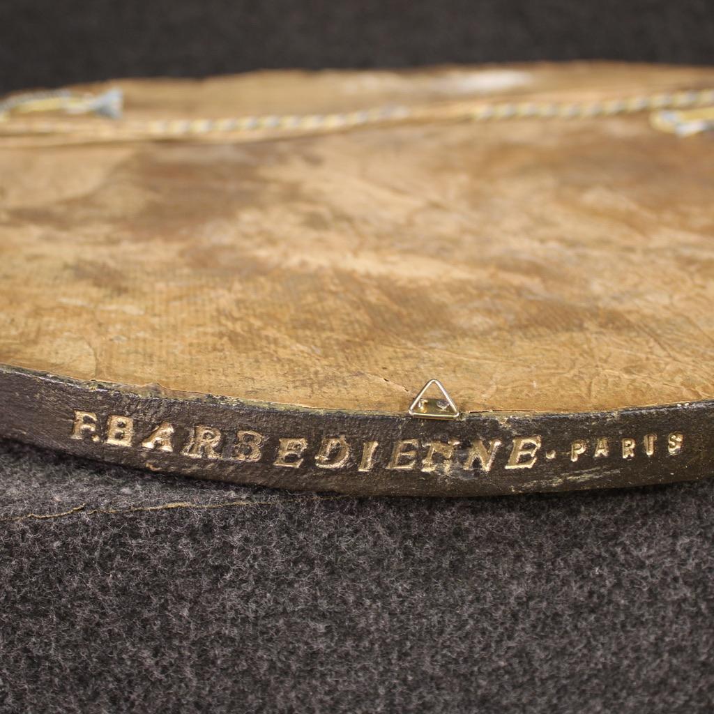 19th Century Gold Wood French Signed F. Barbedienne Paris Shield Sculpture For Sale 3