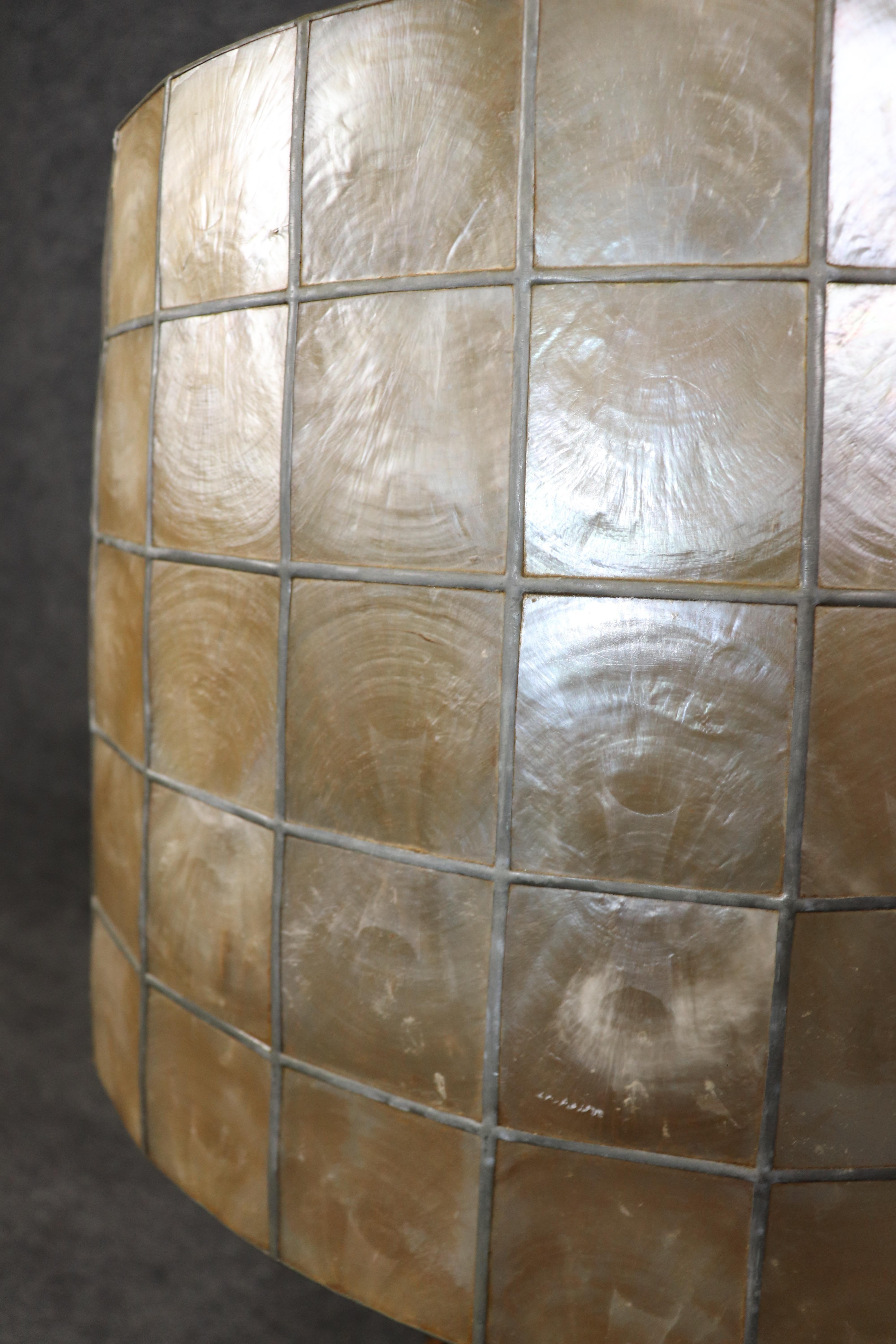 Ferdinand Barbedienne 3 Graces Bronze and Lead Capiz Shell Shade Table Lamp For Sale 6