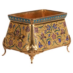 Ferdinand Barbedienne, a French Ormolu and Champleve Enamel Jardiniere, C. 1870