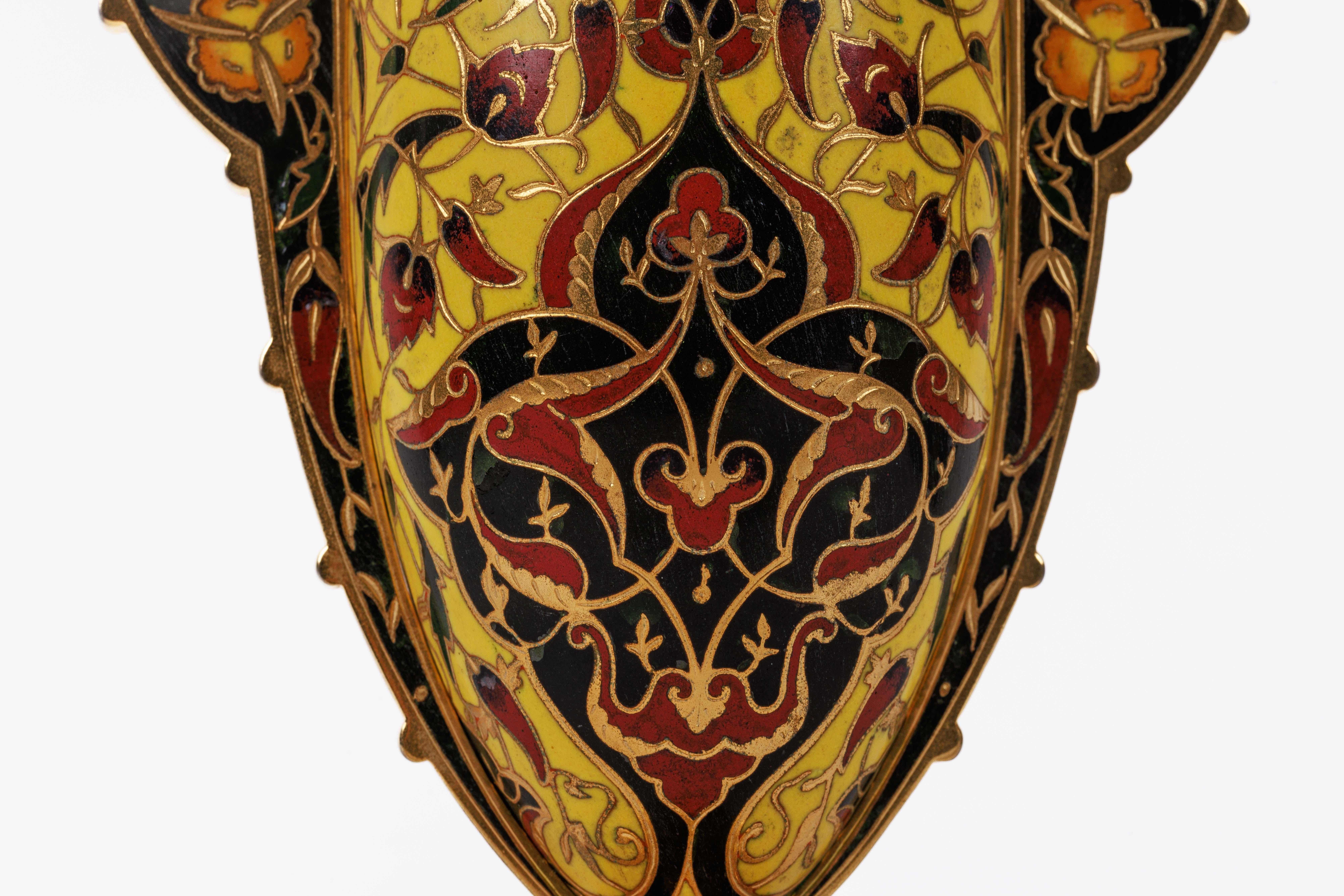 Ferdinand Barbedienne, A French Ormolu and Champleve Enamel Vase, C. 1870 For Sale 10