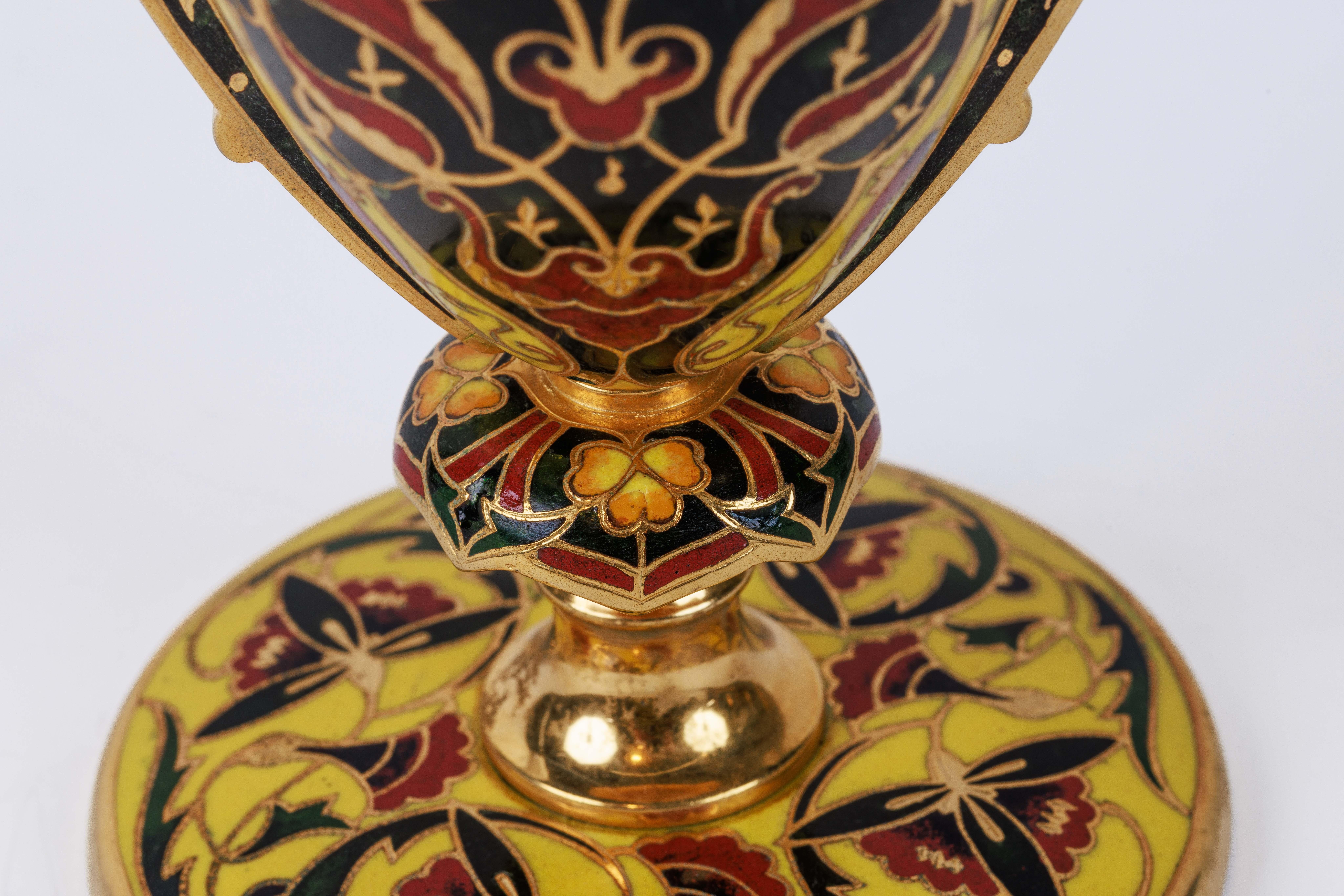 Ferdinand Barbedienne, A French Ormolu and Champleve Enamel Vase, C. 1870 11