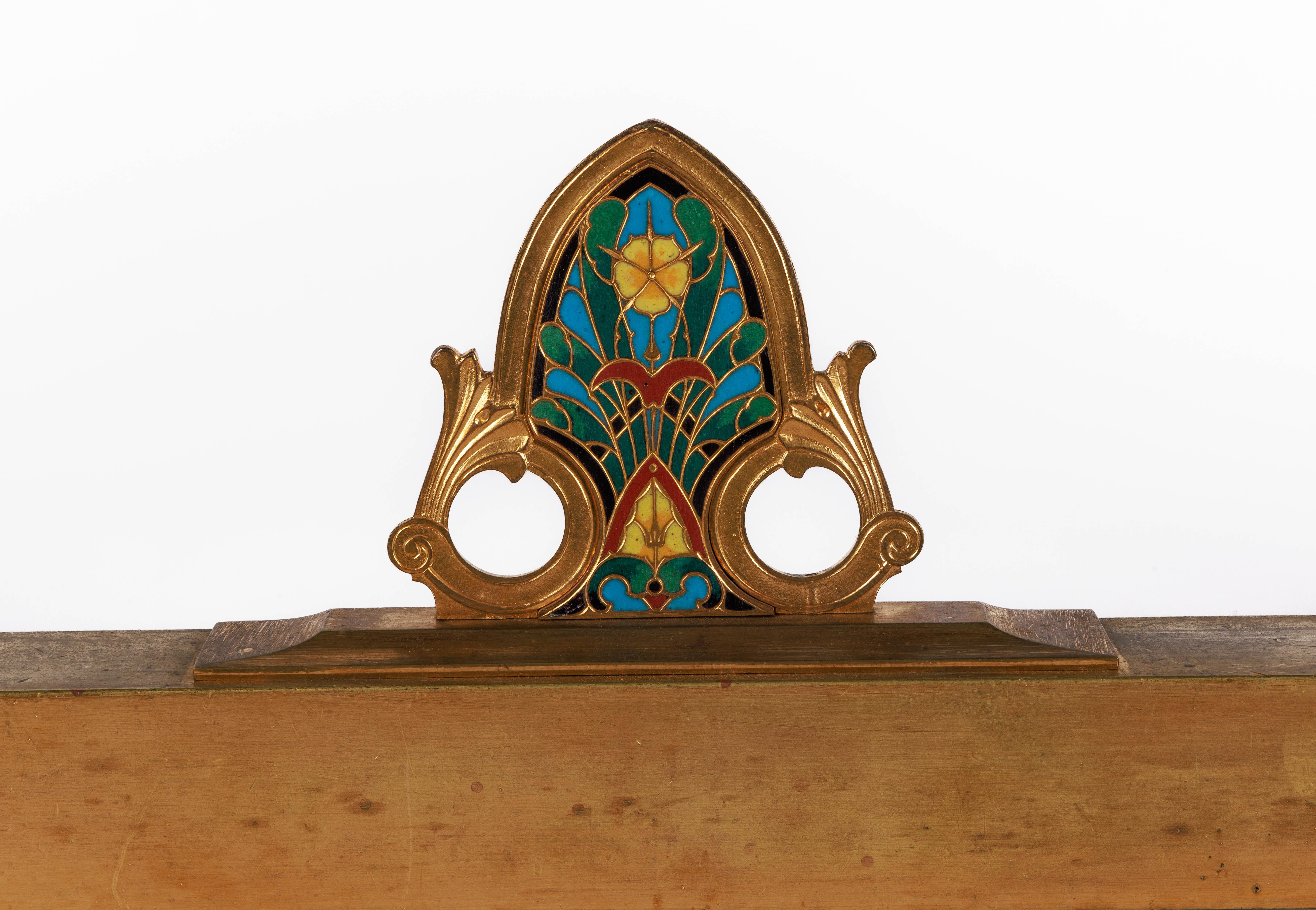 Ferdinand Barbedienne, A Pair of French Ormolu and Champleve Enamel Andirons In Good Condition For Sale In New York, NY
