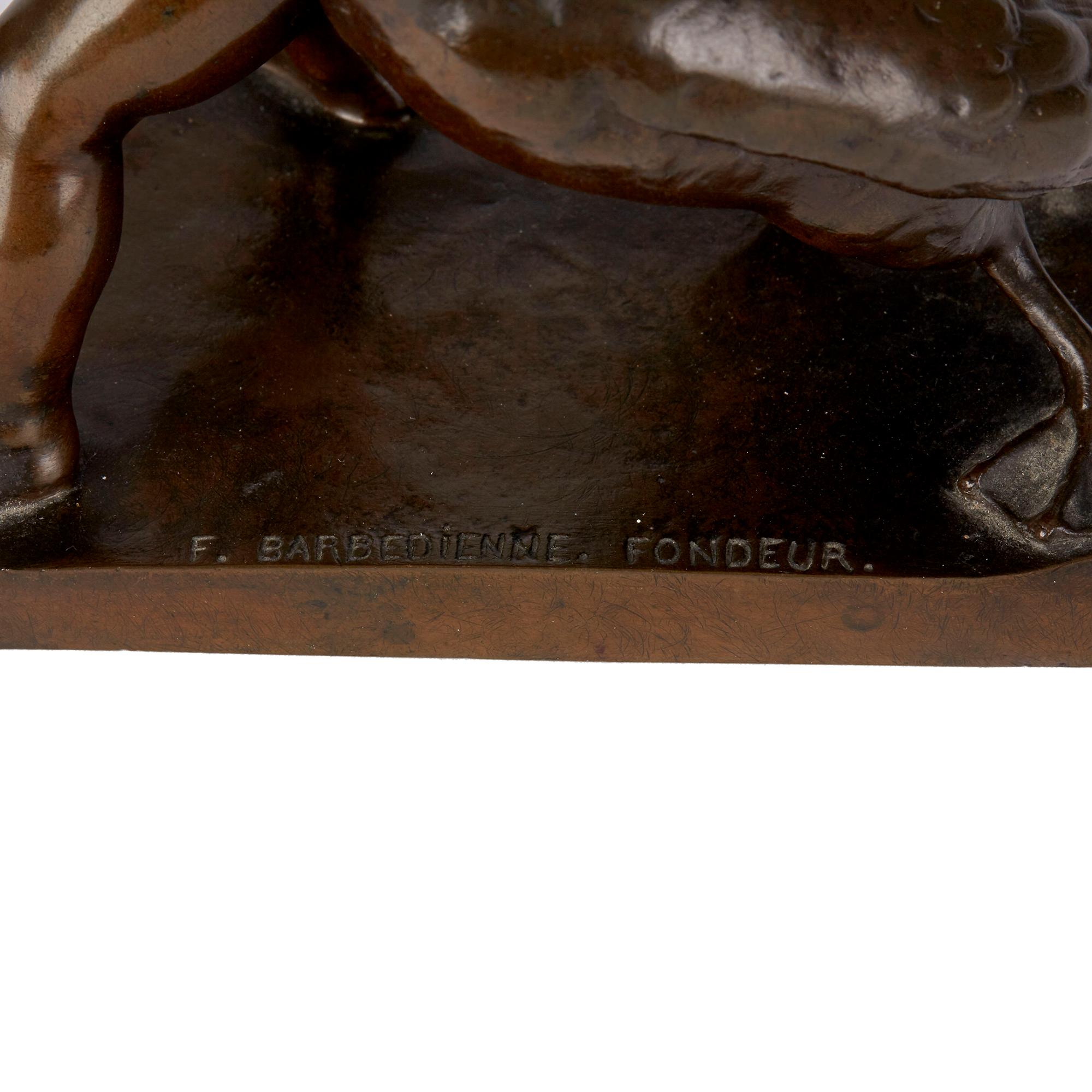 Ferdinand Barbedienne Bronze Junge & Gans Skulptur 19. Jahrhundert im Angebot 1