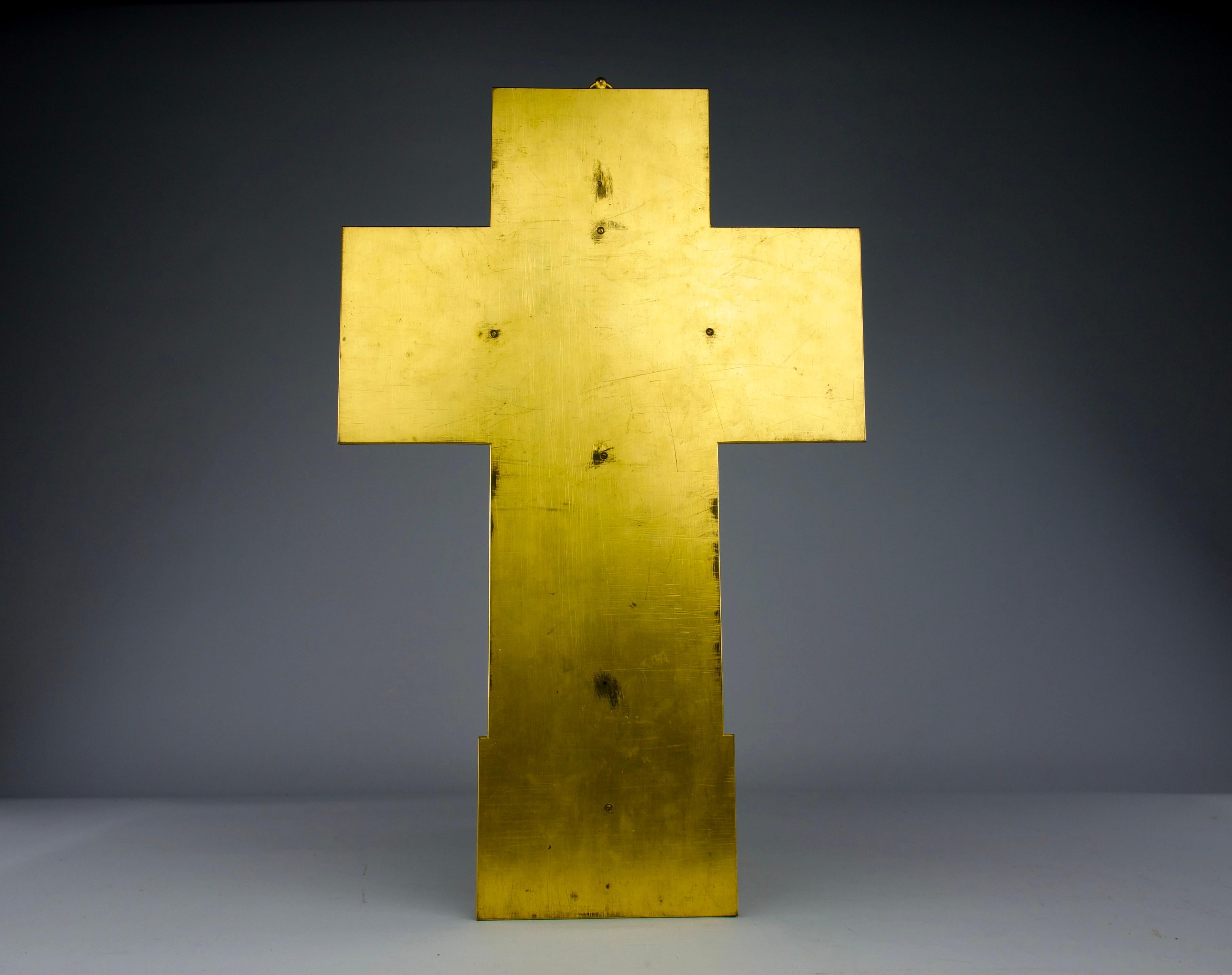 Ferdinand Barbedienne, Cloisonné Enamel Arabesque Crucifix, France 19th Century For Sale 6