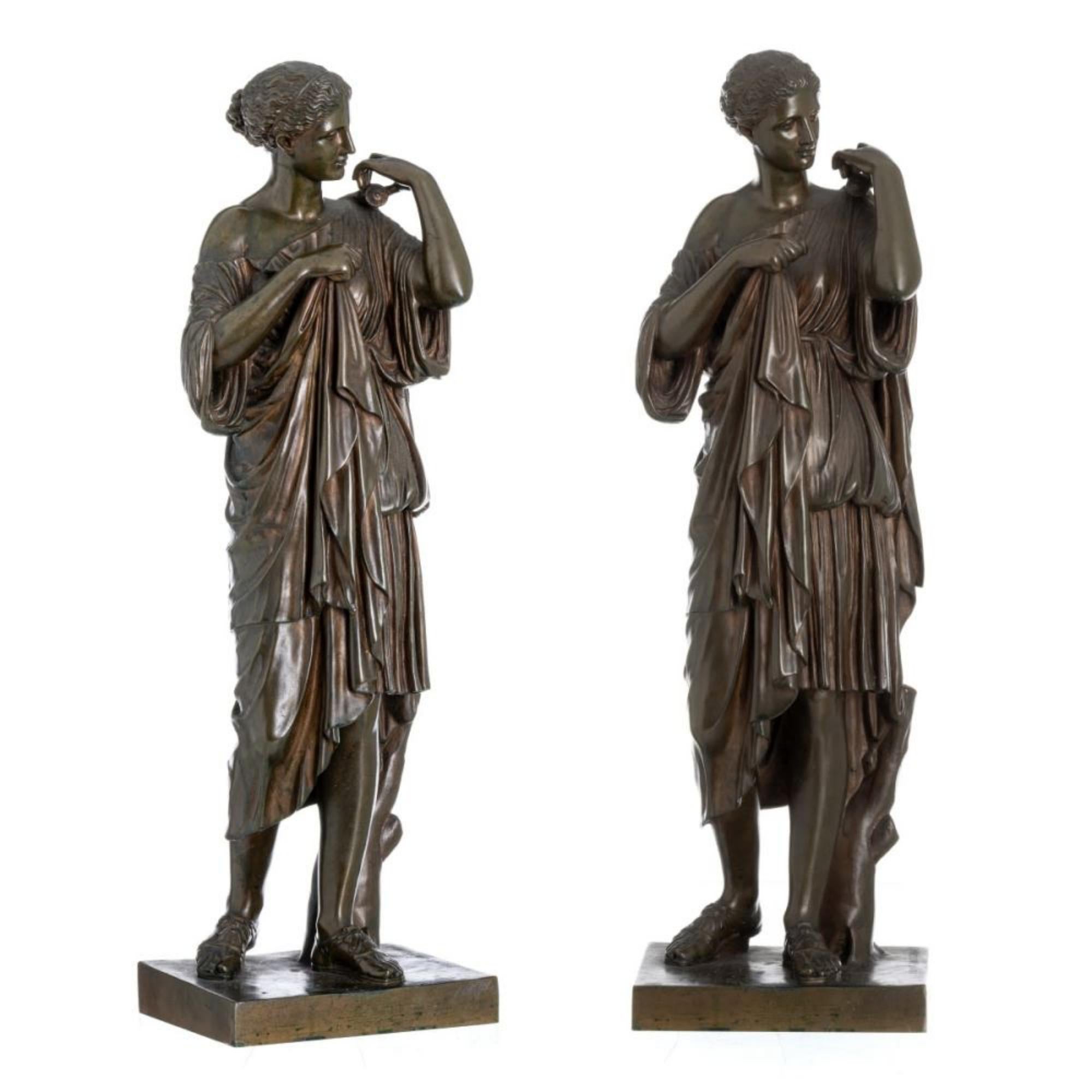 Fait main Sculpture « Diane » de Ferdinand Barbedienne, 19ème siècle en vente