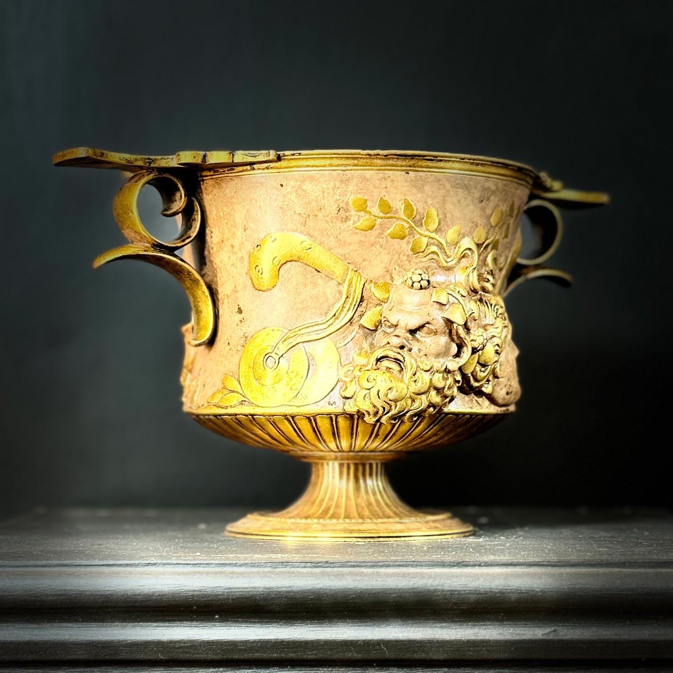 Late 19th Century Ferdinand Barbedienne Low Handled Bronze Borghese Urn  For Sale