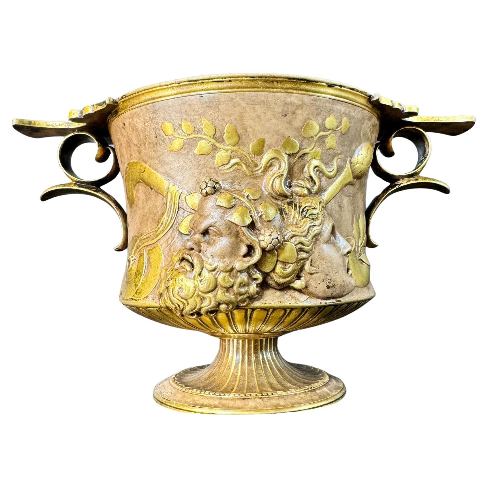 Ferdinand Barbedienne Low Handled Bronze Borghese Urn  For Sale