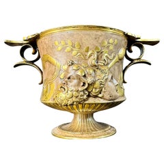 Antique Ferdinand Barbedienne Low Handled Bronze Borghese Urn 