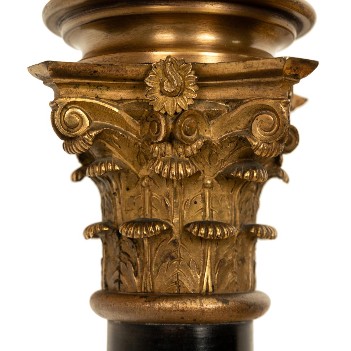 Ancienne statue française du Grand Tour en bronze doré sur colonne Diane la chasseuse 1838 en vente 13
