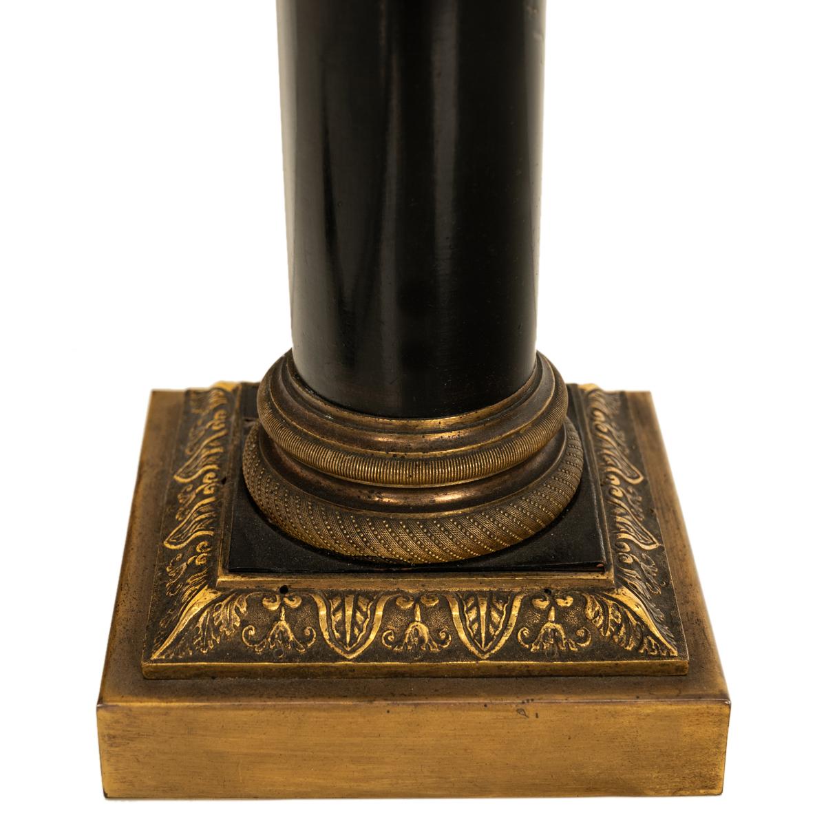 Ancienne statue française du Grand Tour en bronze doré sur colonne Diane la chasseuse 1838 en vente 14