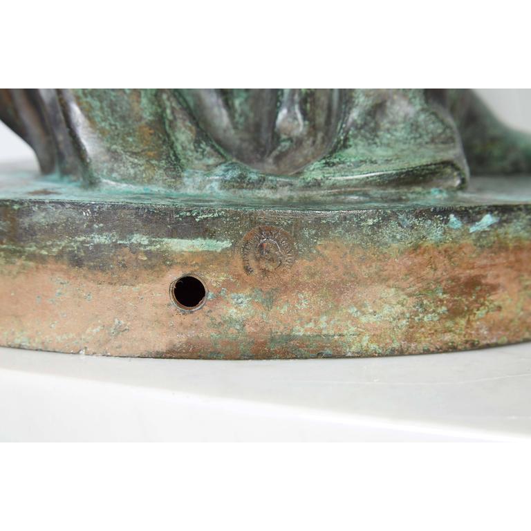 Emile Guillemin Bronze Sculpture Torchiere Lamp 