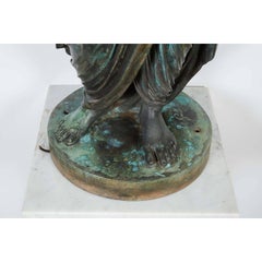 Emile Guillemin Bronze Sculpture Torchiere Lamp "Femme Indienne" Barbedienne