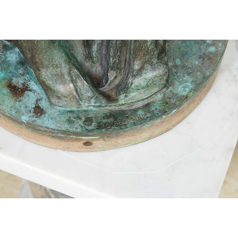 Emile Guillemin Bronze Sculpture Torchiere Lamp 