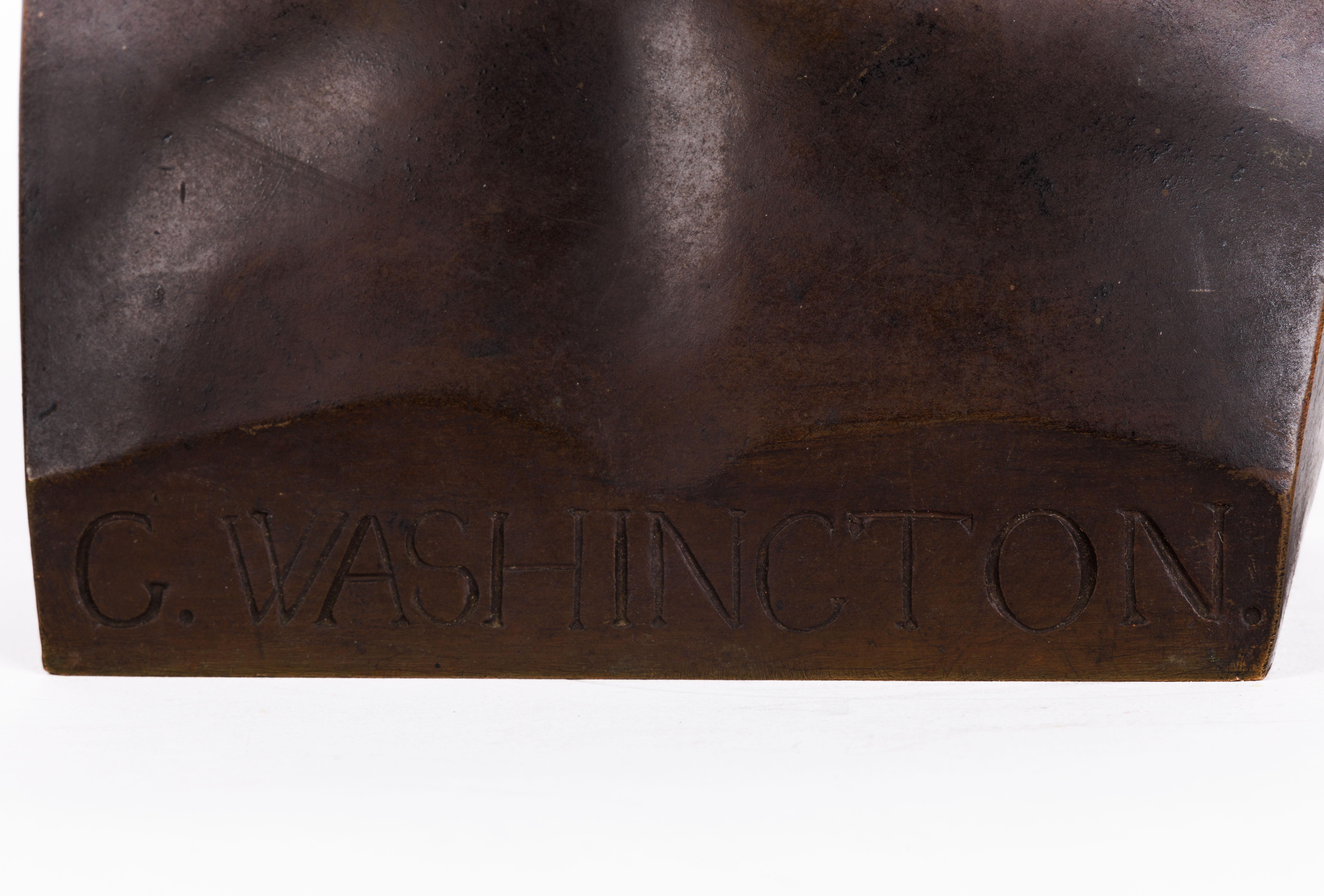 Ferdinand Barbedienne, A French Patinated Bronze Bust of George Washington 3