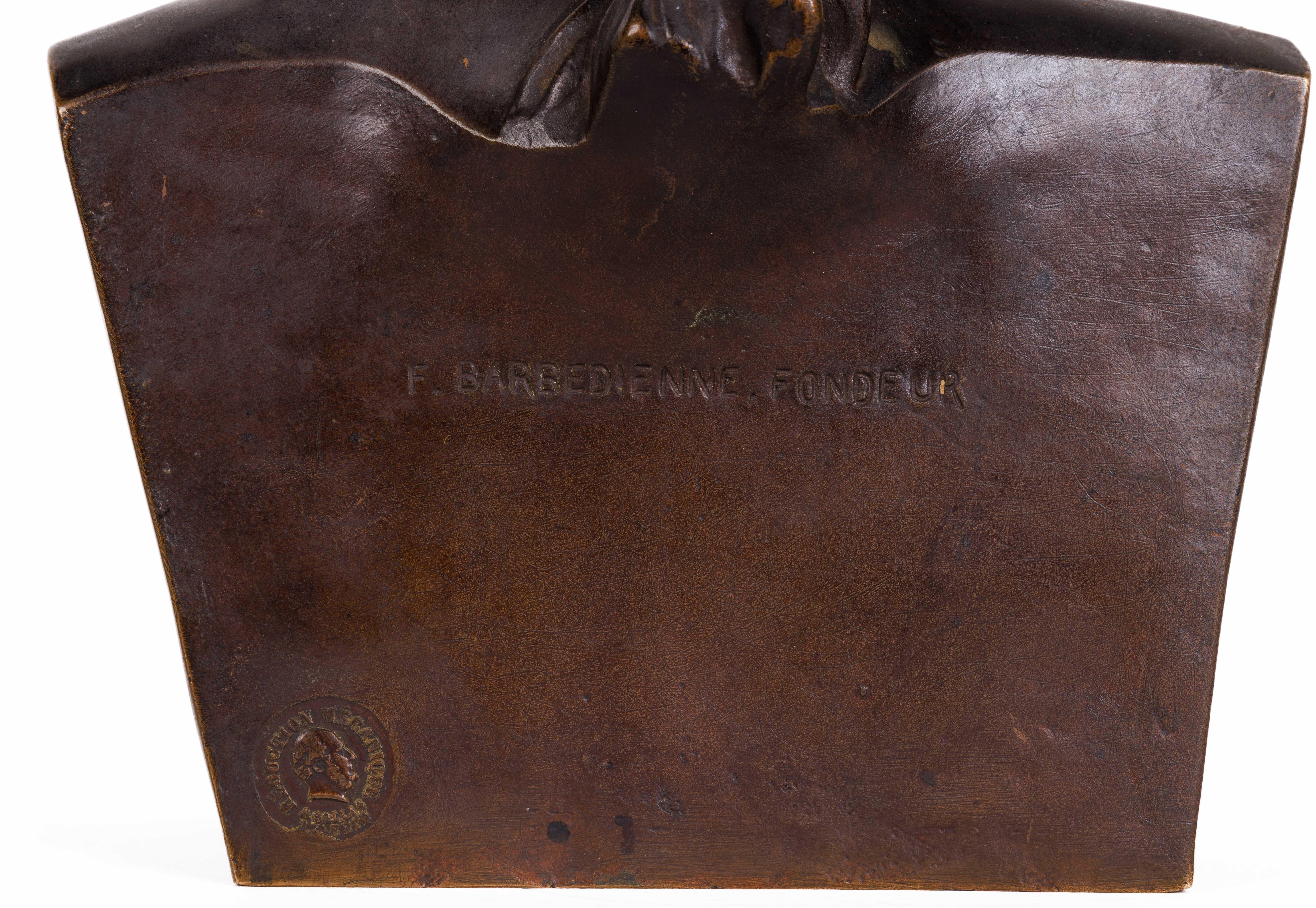Ferdinand Barbedienne, A French Patinated Bronze Bust of George Washington 8