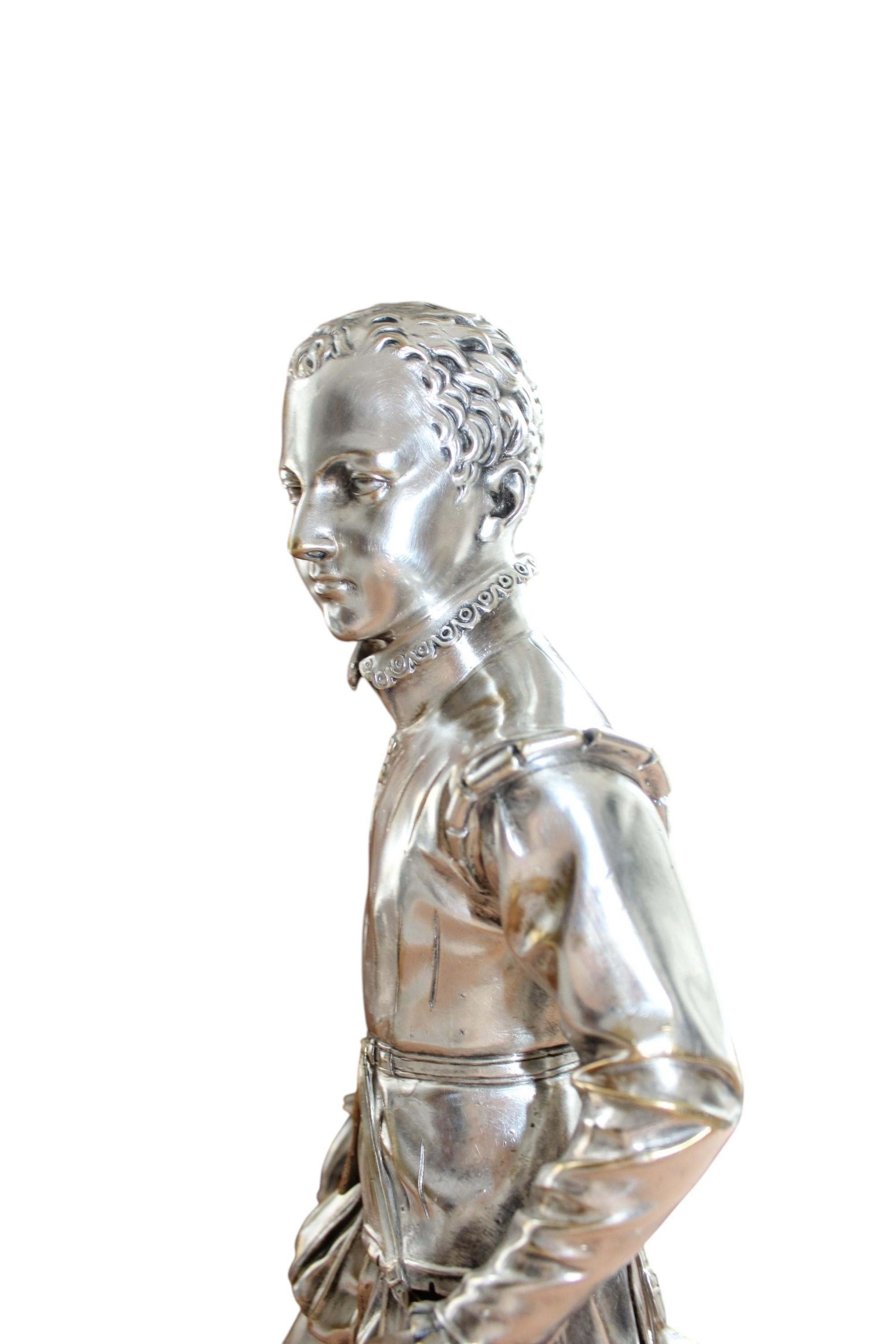 Henry  IV child, King of France, after the original from Francois Joseph Bosio - Realist Sculpture by Ferdinand Barbedienne