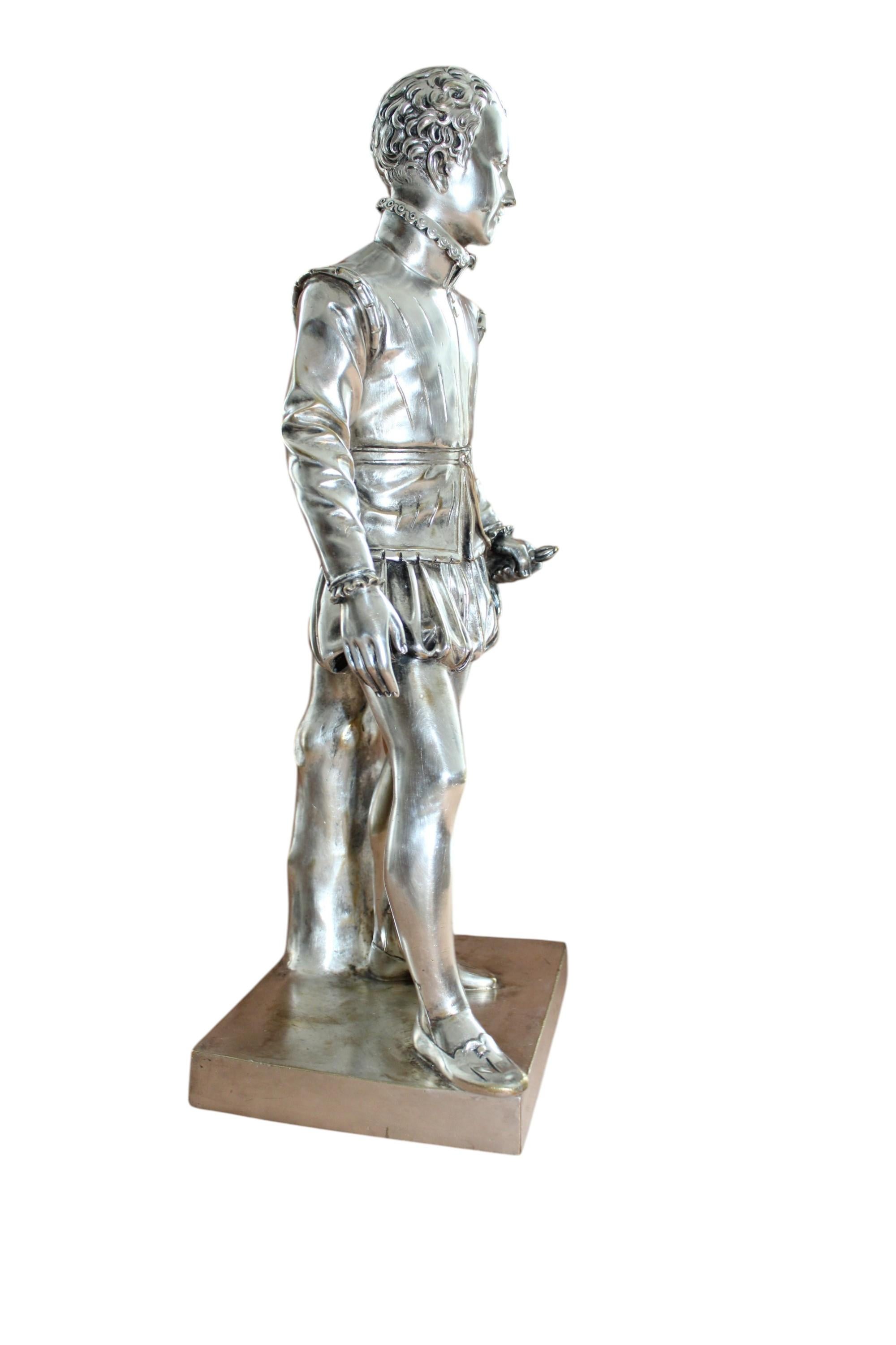 Henry  IV child, King of France, after the original from Francois Joseph Bosio (1768-1845).
Bronze, silver plated.