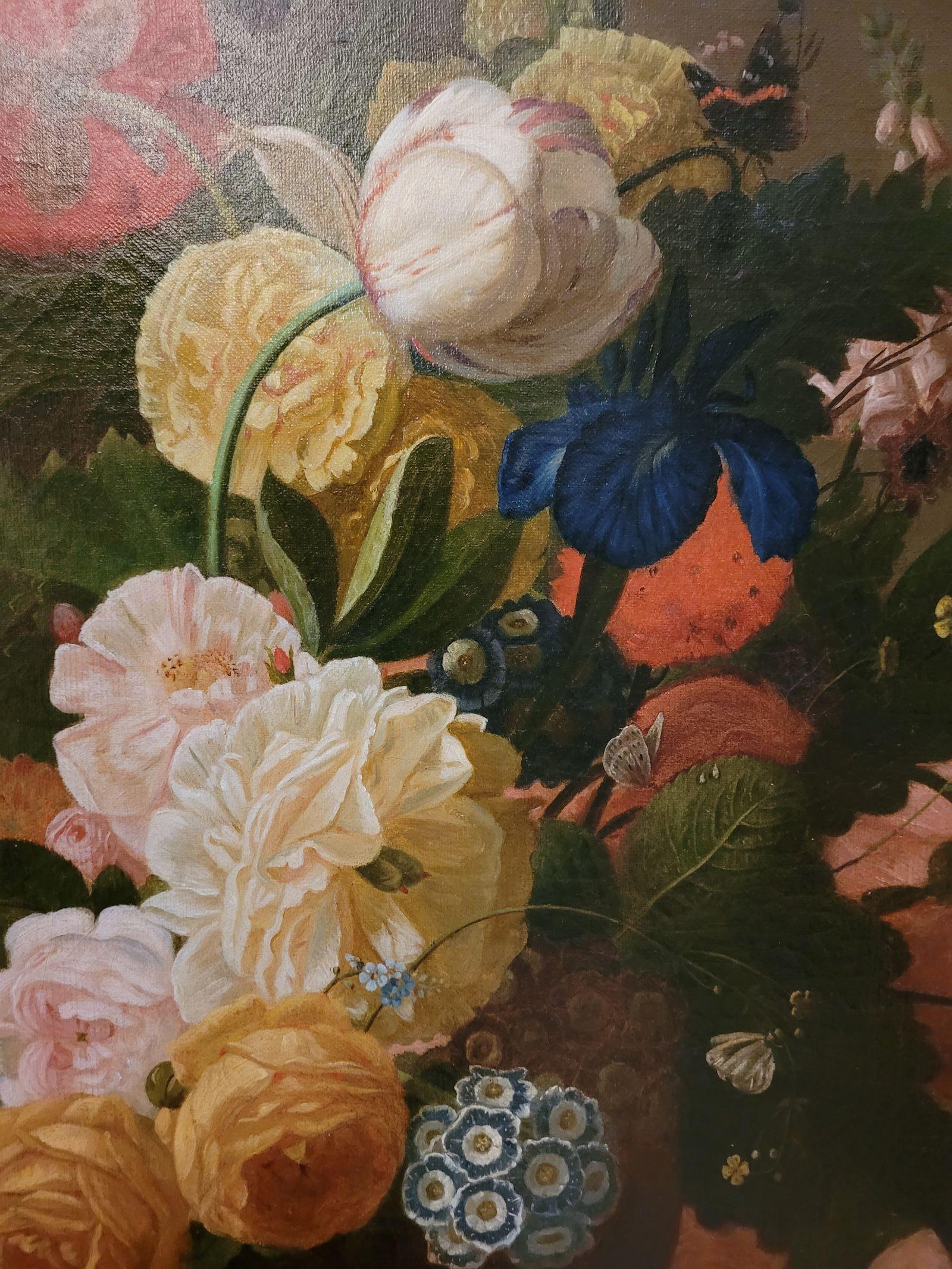 Ce tableau peint en 1857 représente un magnifique bouquet de fleurs dans le goût hollandais du 17ème siècle.
Dimensions avec cadre 72x85 cm
1 restauration en bas à droite
Cadre en bois doré d'origine

Ferdinand Birotheau est un peintre français né