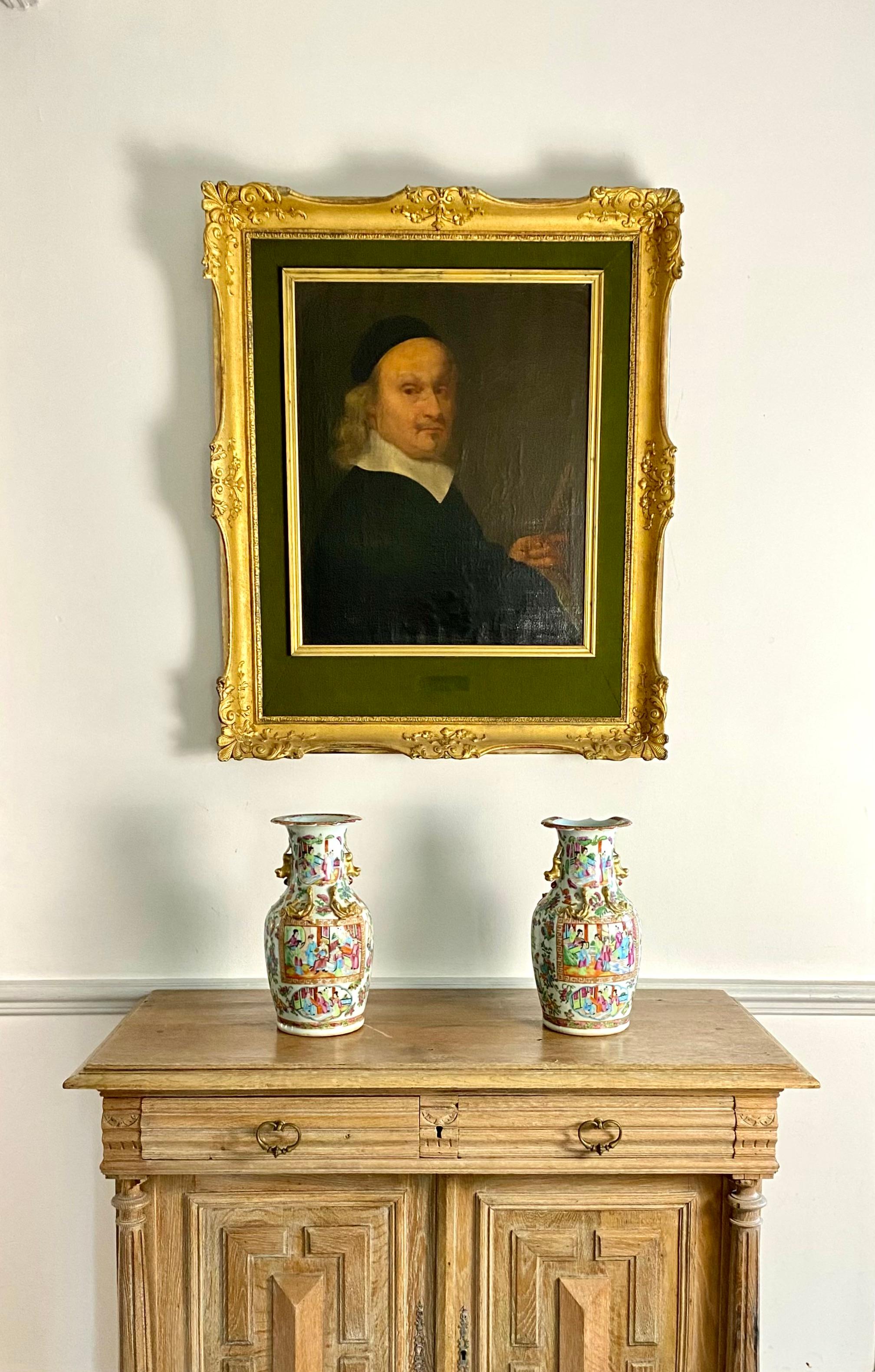 17th Century Ferdinand BOL (after) Painting oil on canvas framed Portrait 17th Netherlands For Sale
