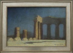 Lampe de lune du Panthéum, paysage surréaliste du début du 20e siècle, école de Cleveland