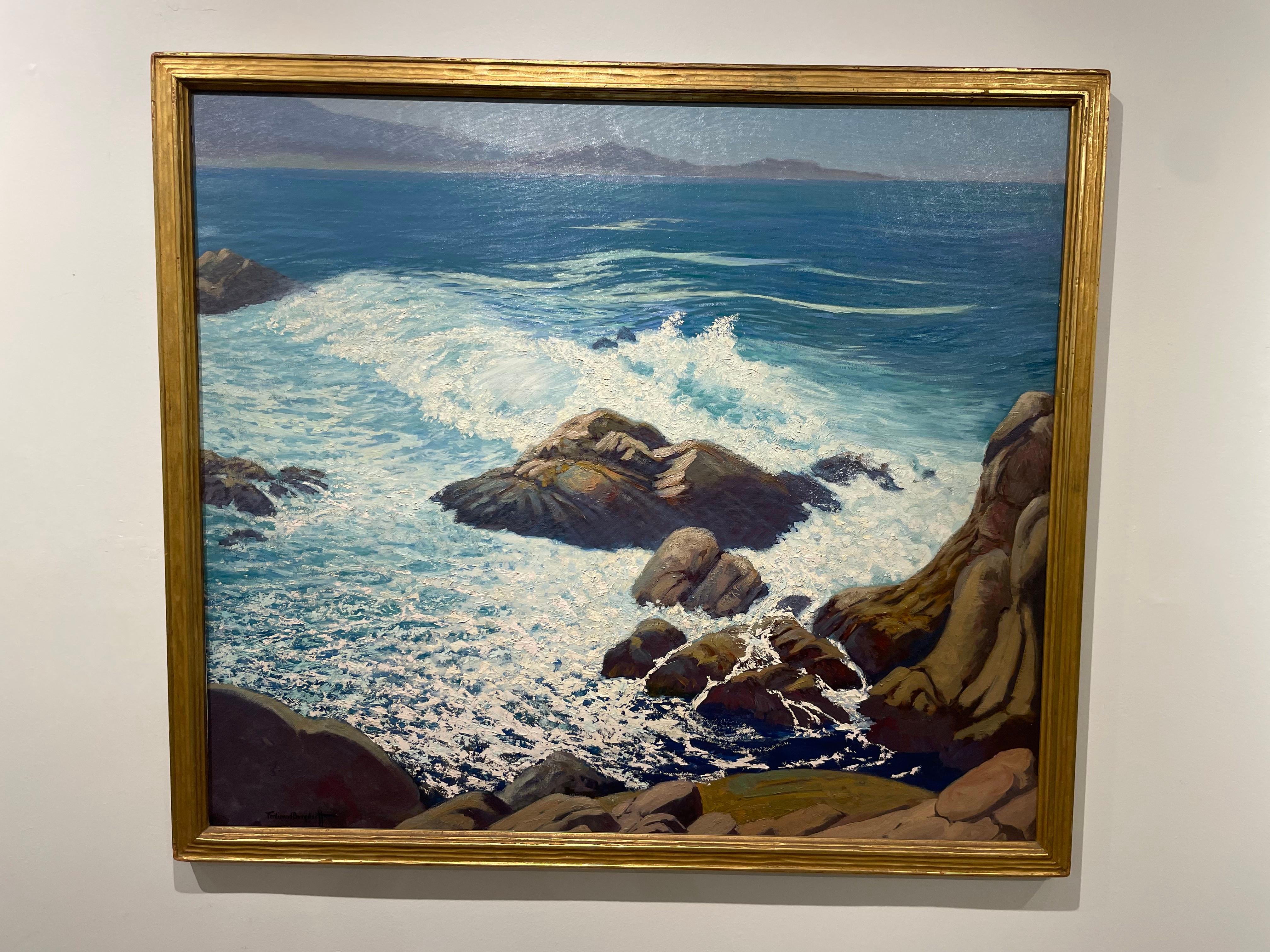 Winter Water, Large Seascape of Point Lobos, Monterey, California Shore For Sale 2