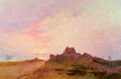 Bateaux sur la mer - Post Impressionist Landscape Oil by Ferdinand du Puigaudeau