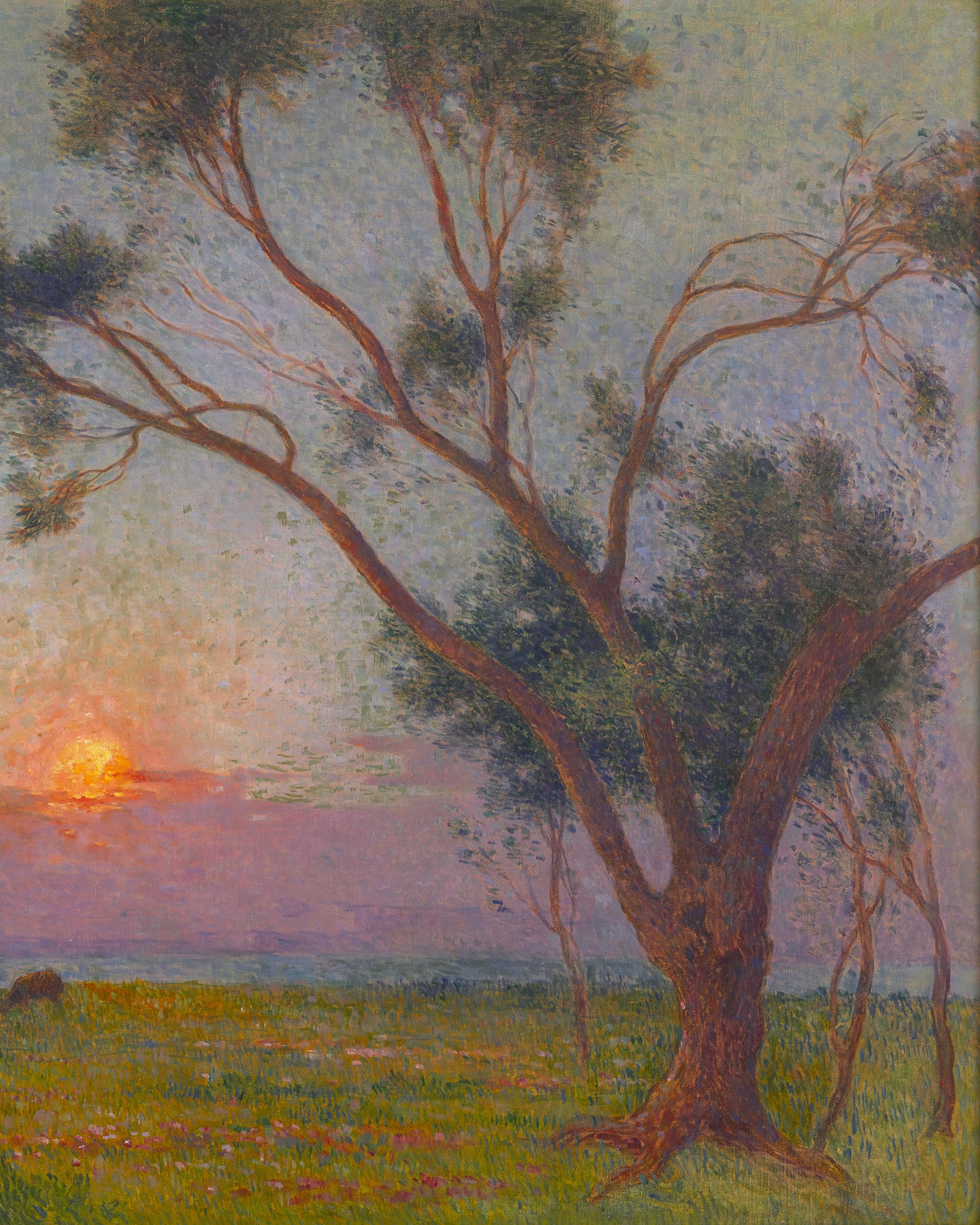 Berger et ses moutons au soleil couchant by Ferdinand du Puigaudeau 3
