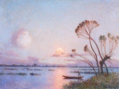 Clair de Lune - Post Impressionist Landscape Oil by Ferdinand du Puigaudeau