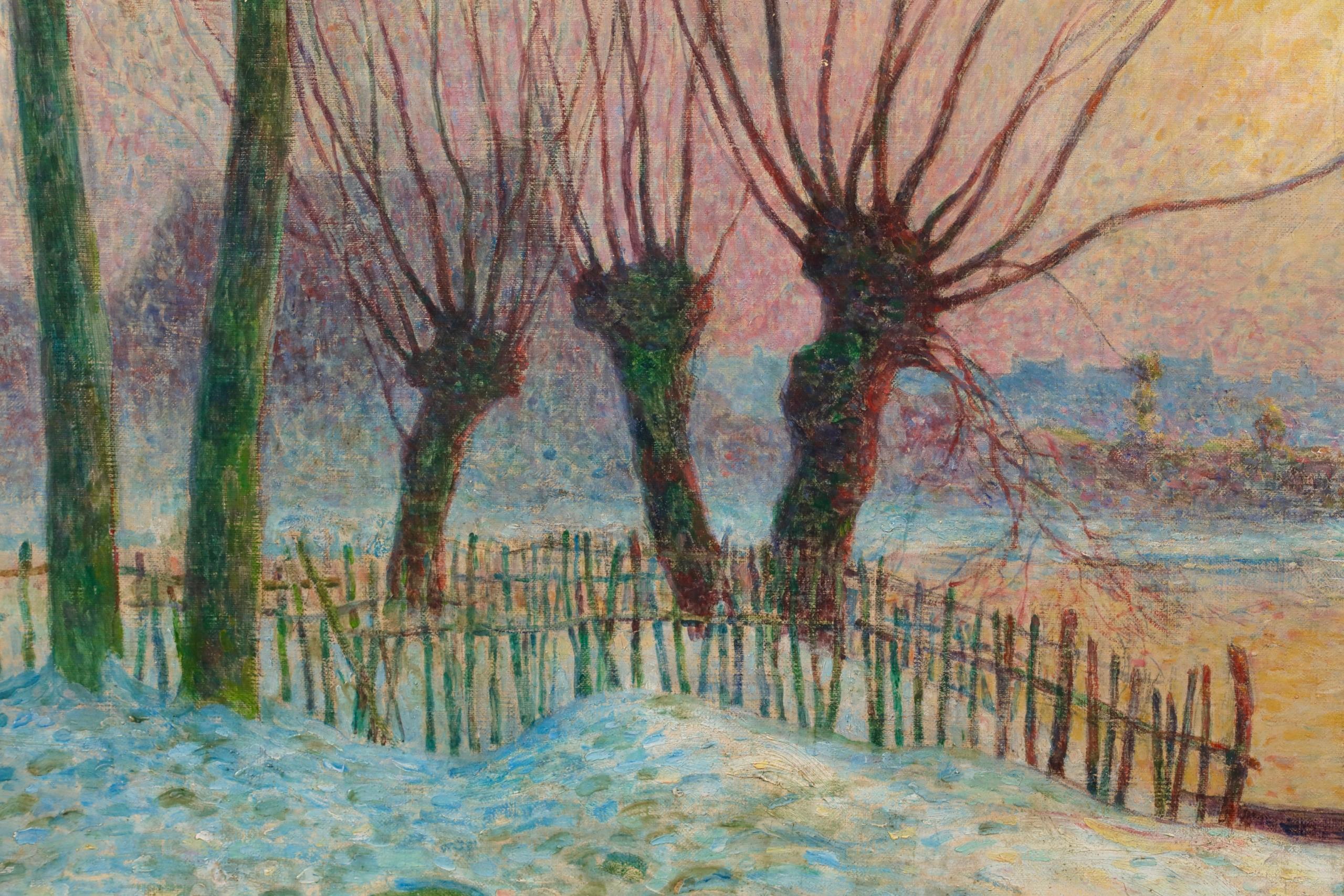 Coucher de soleil - Paesaggio post impressionista a olio di Ferdinand du Puigaudeau in vendita 9