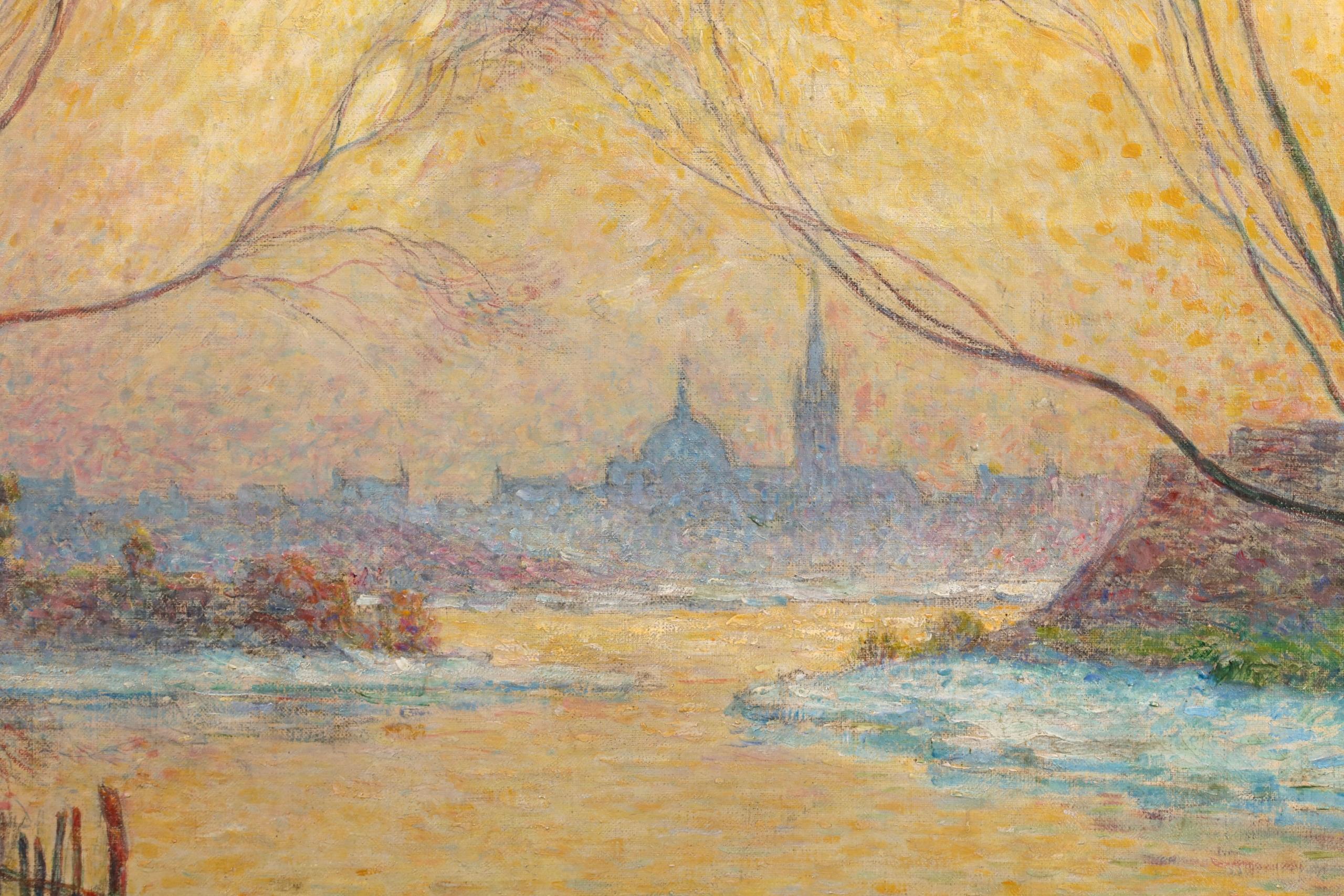 Coucher de soleil - Paesaggio post impressionista a olio di Ferdinand du Puigaudeau in vendita 2
