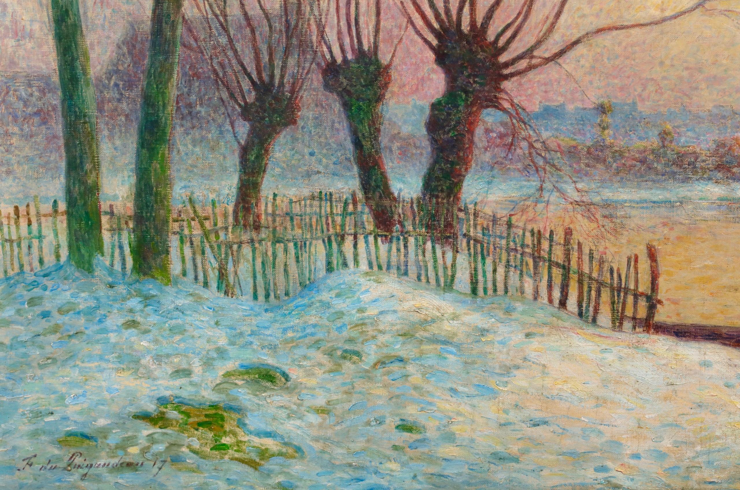 Coucher de soleil - Paesaggio post impressionista a olio di Ferdinand du Puigaudeau in vendita 6