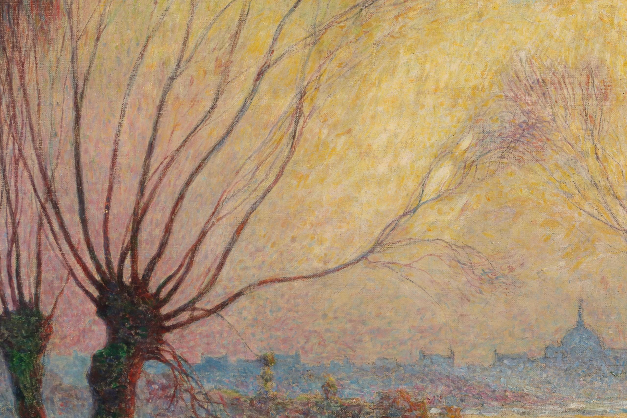 Coucher de soleil - Paesaggio post impressionista a olio di Ferdinand du Puigaudeau in vendita 7