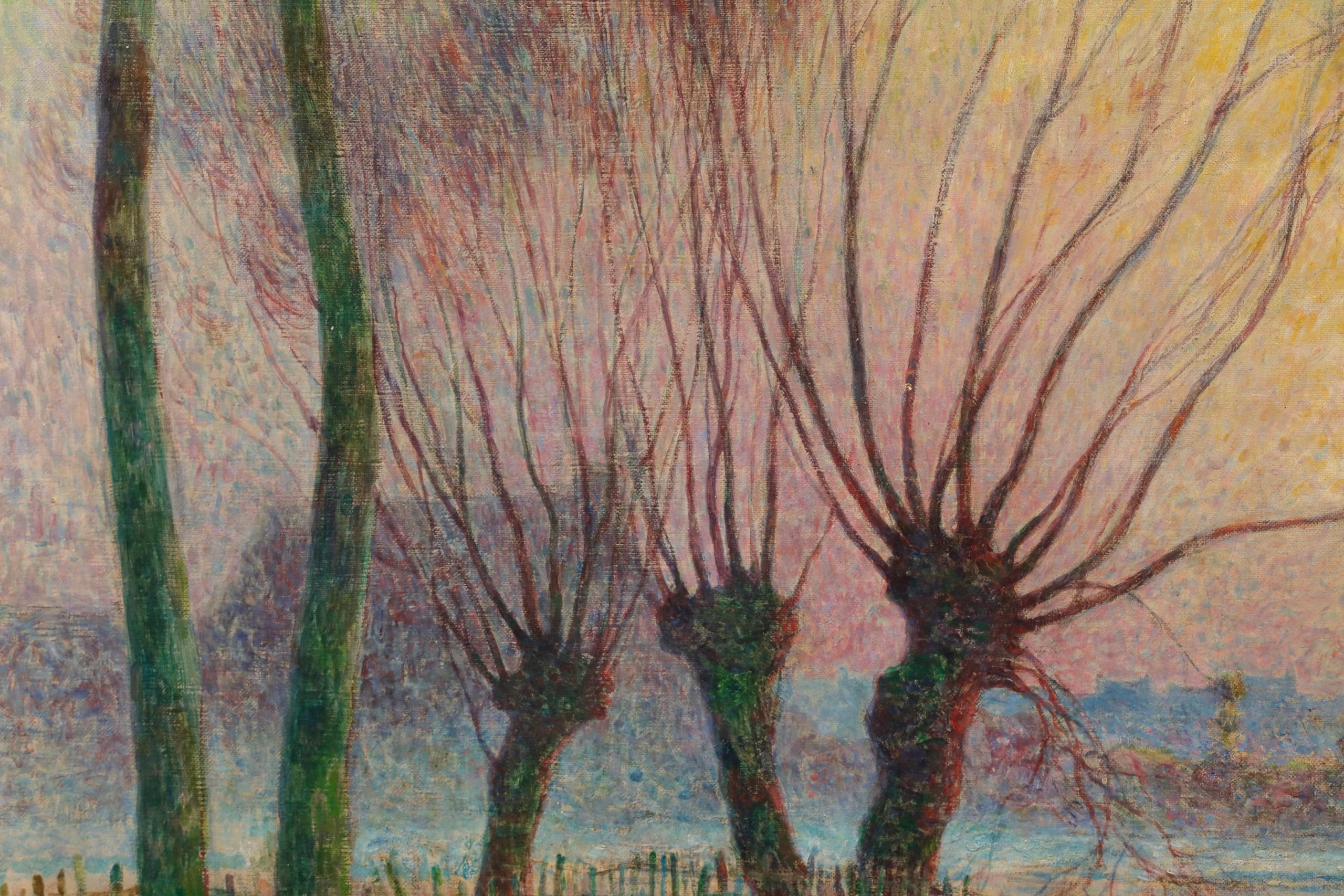 Coucher de soleil - Paesaggio post impressionista a olio di Ferdinand du Puigaudeau in vendita 8