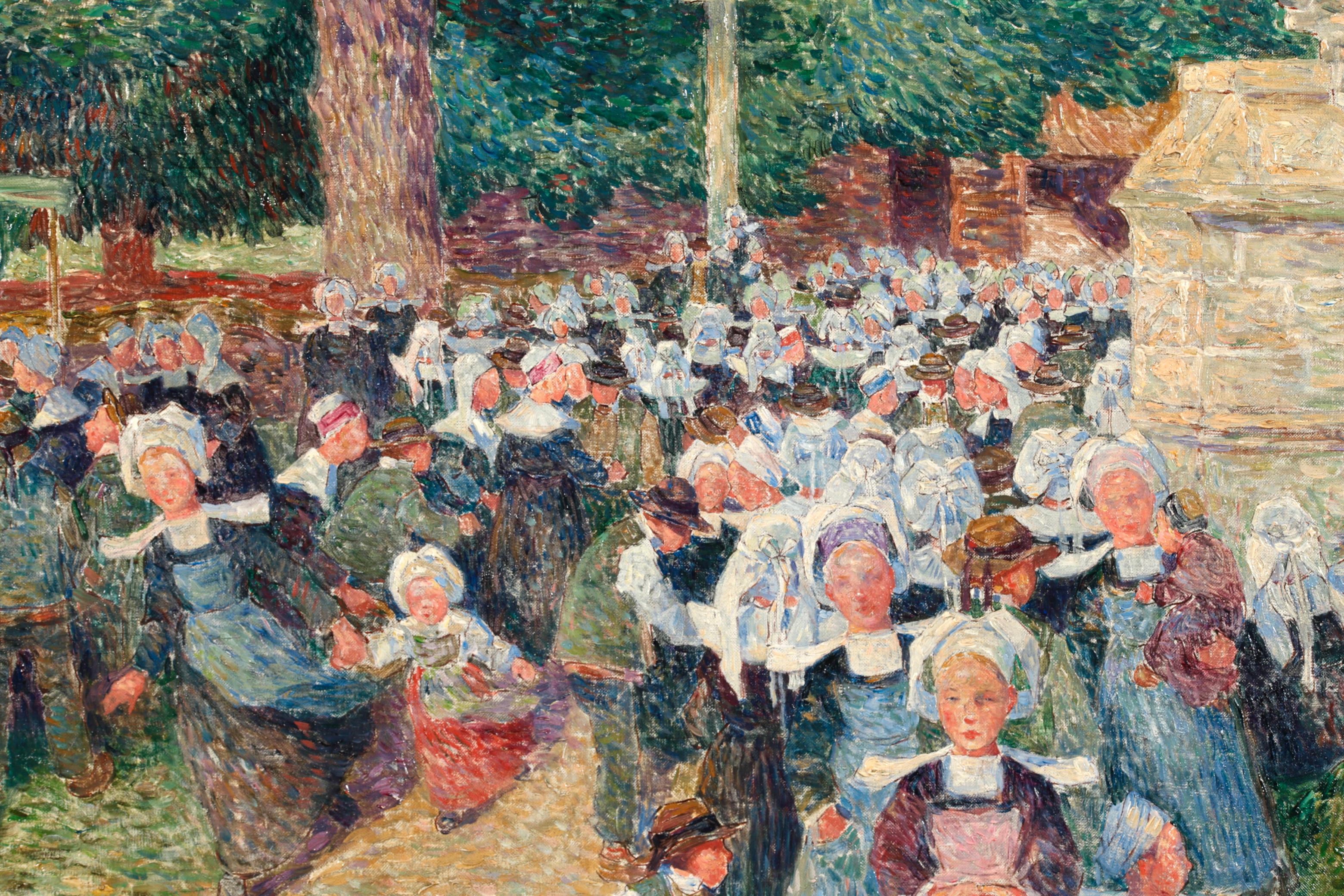 Enfants - Pont Aven - Post Impressionist Oil Painting by Ferdinand du Puigaudeau For Sale 9