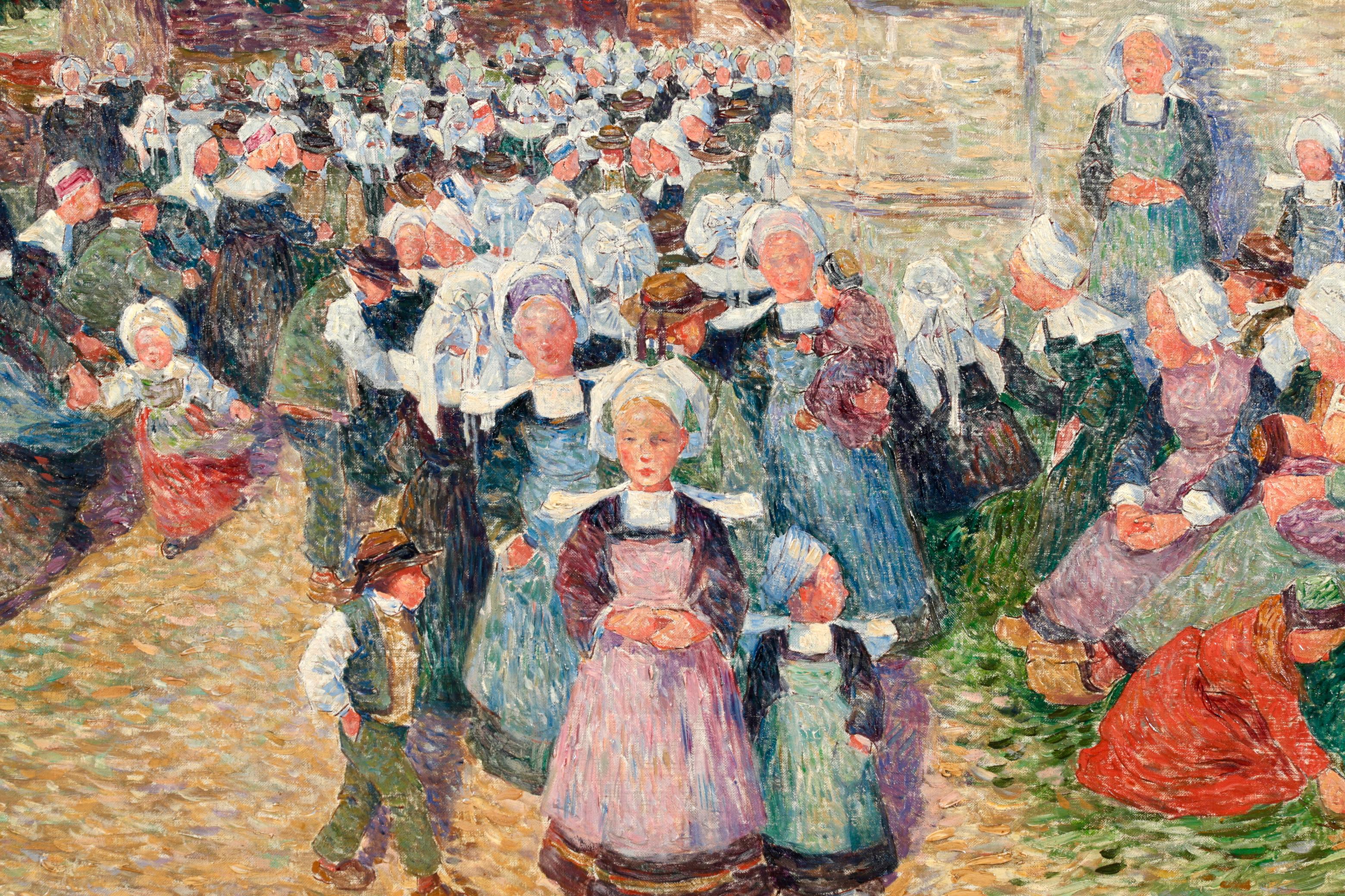 Enfants - Pont Aven - Post Impressionist Oil Painting by Ferdinand du Puigaudeau For Sale 10