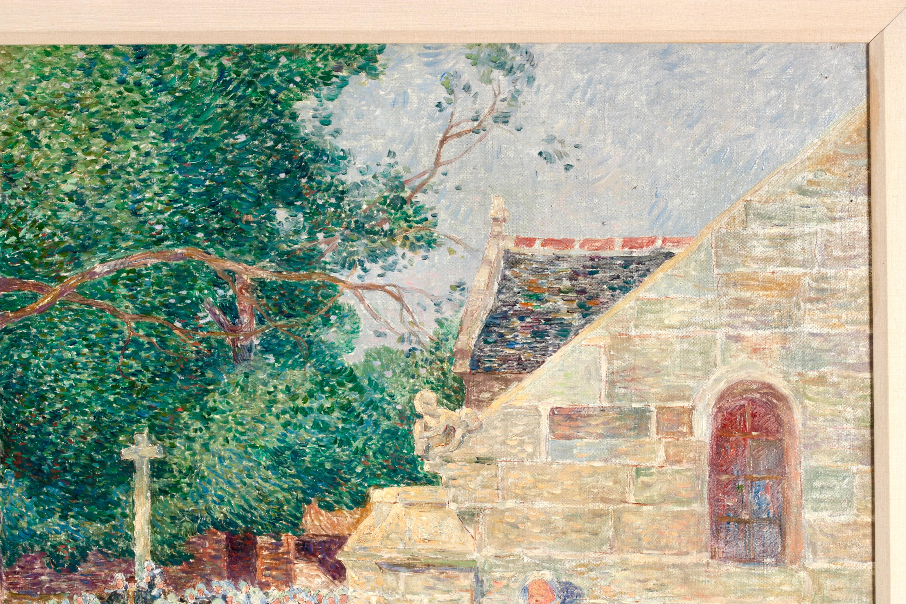 Enfants - Pont Aven - Post Impressionist Oil Painting by Ferdinand du Puigaudeau For Sale 2