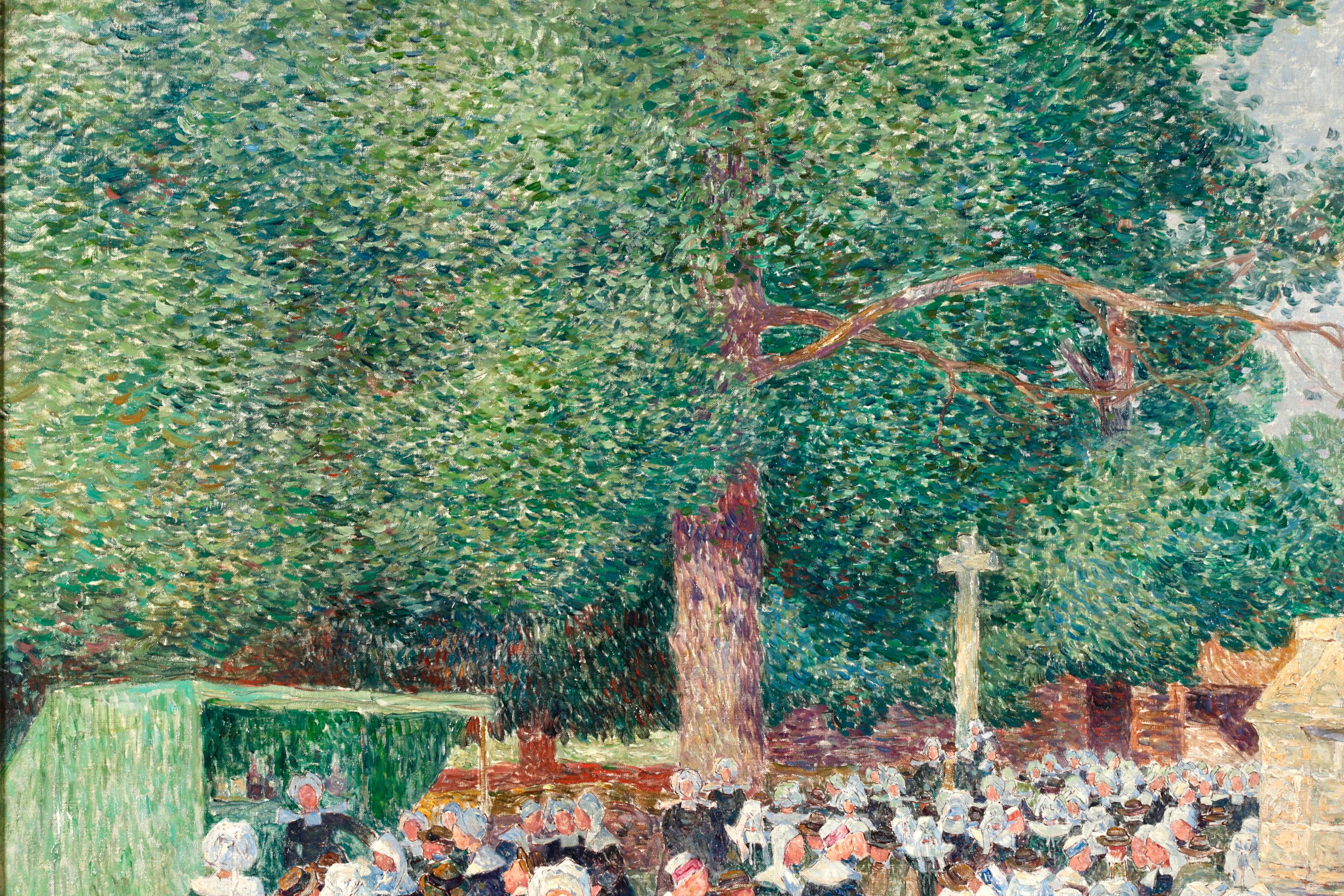 Enfants - Pont Aven - Post Impressionist Oil Painting by Ferdinand du Puigaudeau For Sale 3